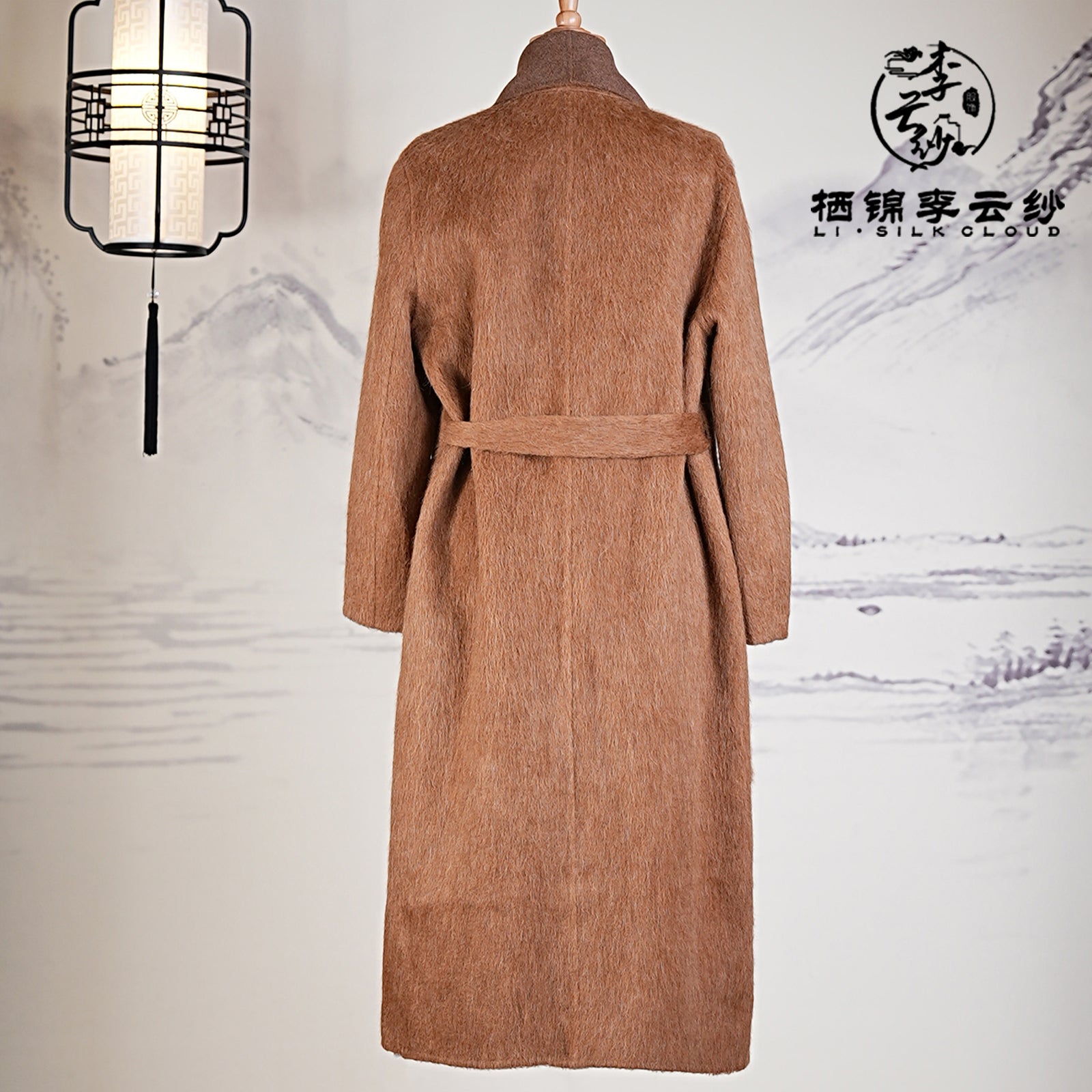 Coat, Wool Blend, Wrinkle-Resistant & Durable, Windproof & Slimming for Winter Guangdong Black Pearl Gambiered Guangdong Gauze xiangyunsha