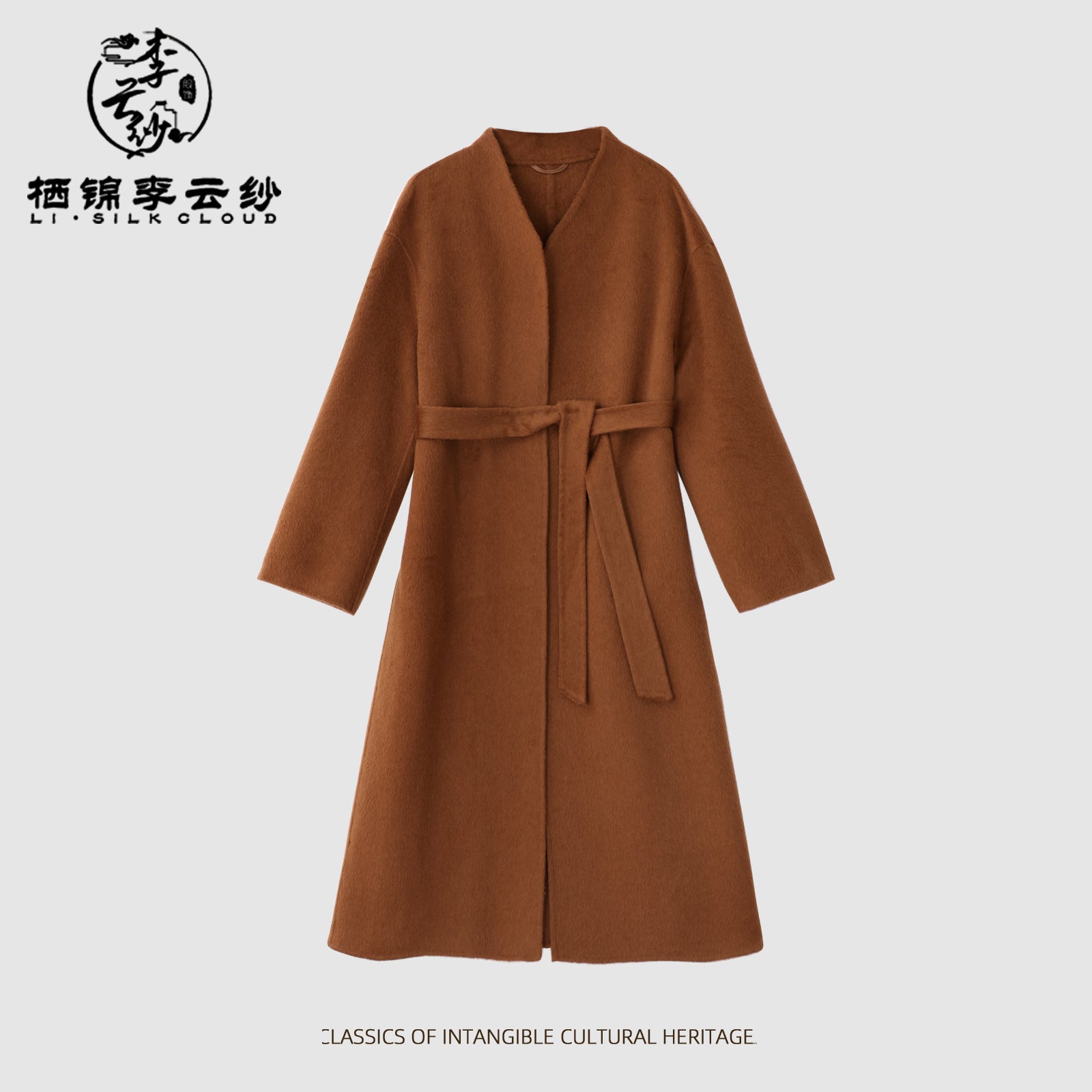LI SILK CLOUD Camel Wool Classic Wool Coat - Timeless Design, Warm Winter Outerwear, Elegant Overcoat