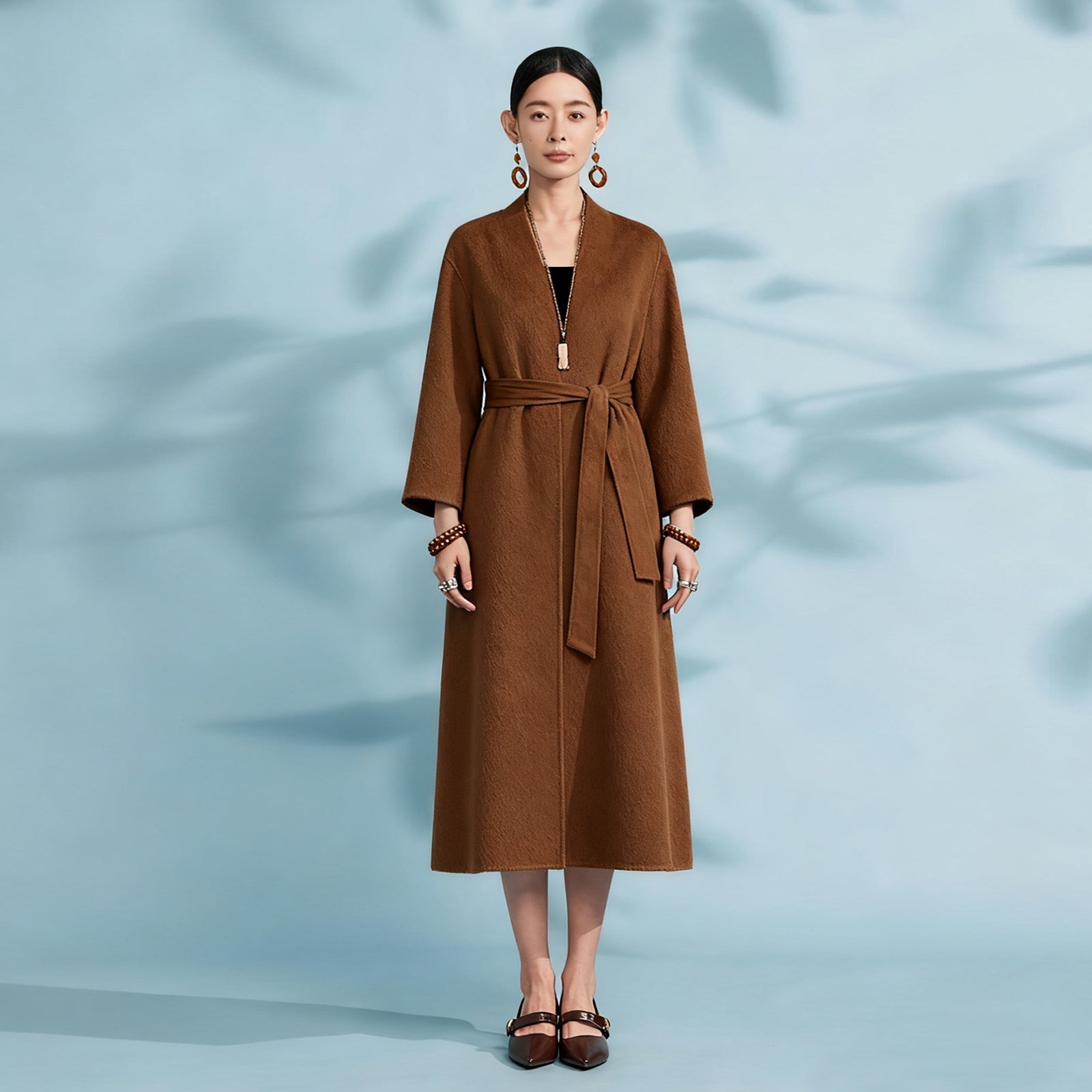 LI SILK CLOUD Camel Wool Classic Wool Coat - Timeless Design, Warm Winter Outerwear, Elegant Overcoat