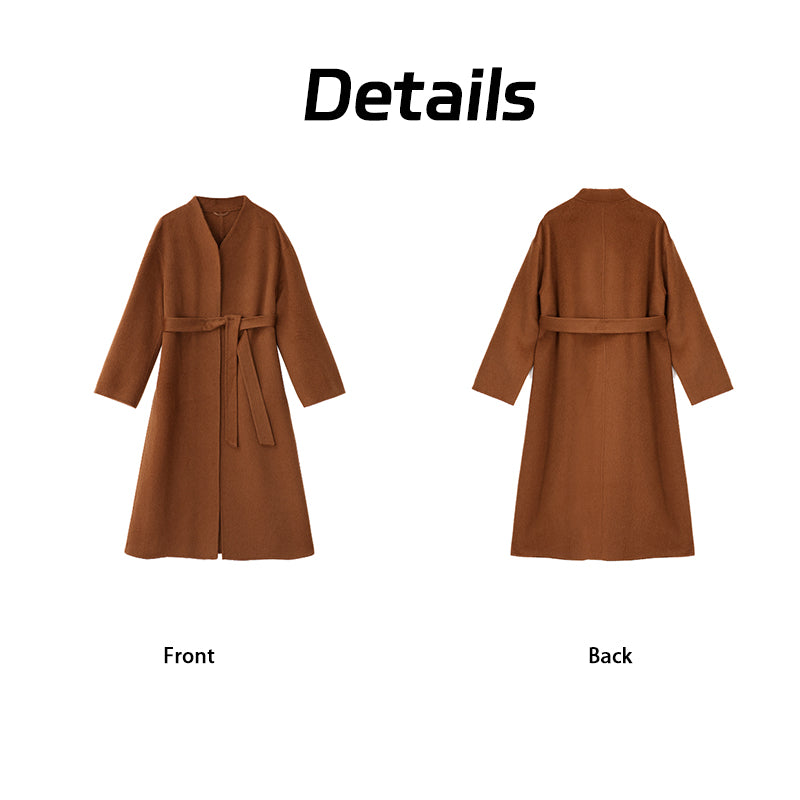 LI SILK CLOUD Camel Wool Classic Wool Coat - Timeless Design, Warm Winter Outerwear, Elegant Overcoat
