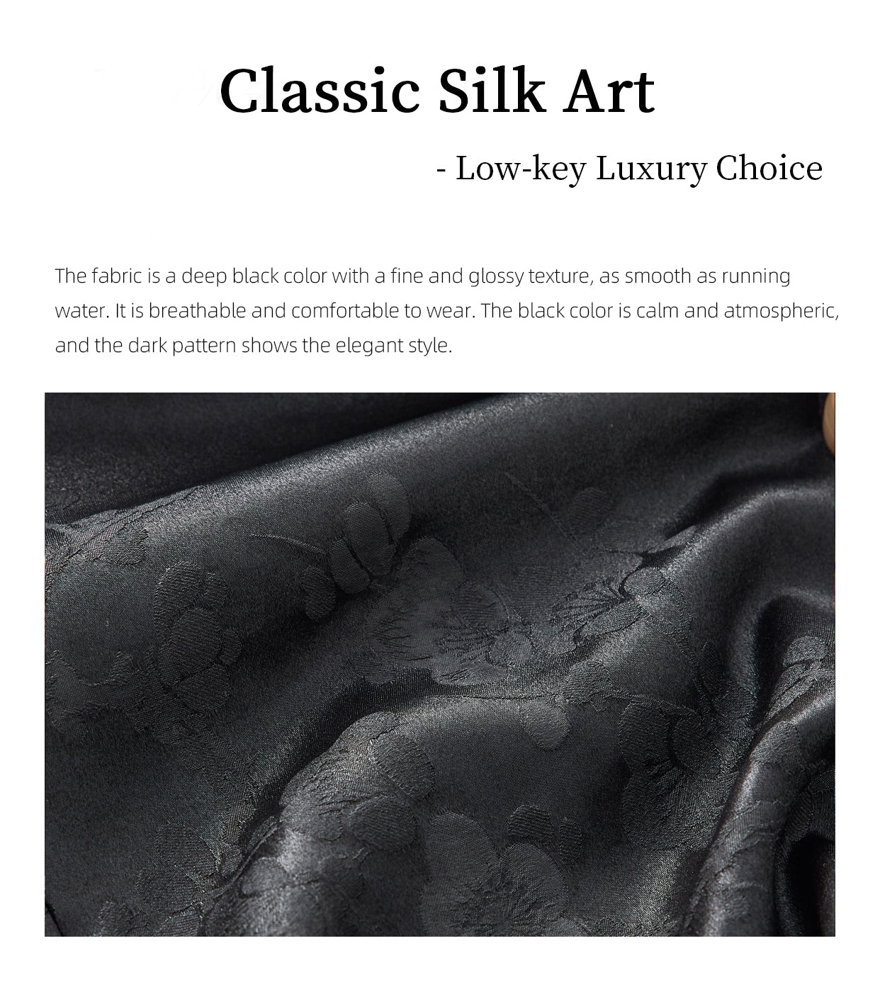 Xiangyunsha Embroidered Jacket | Slight sheen tranquilityblack | Guangdong Black Pearl Gambiered GuangdongGauze xiangyunsha