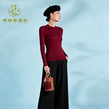 LI SILK CLOUD Top Soft Warm Loose Versatile Wool Knitwear