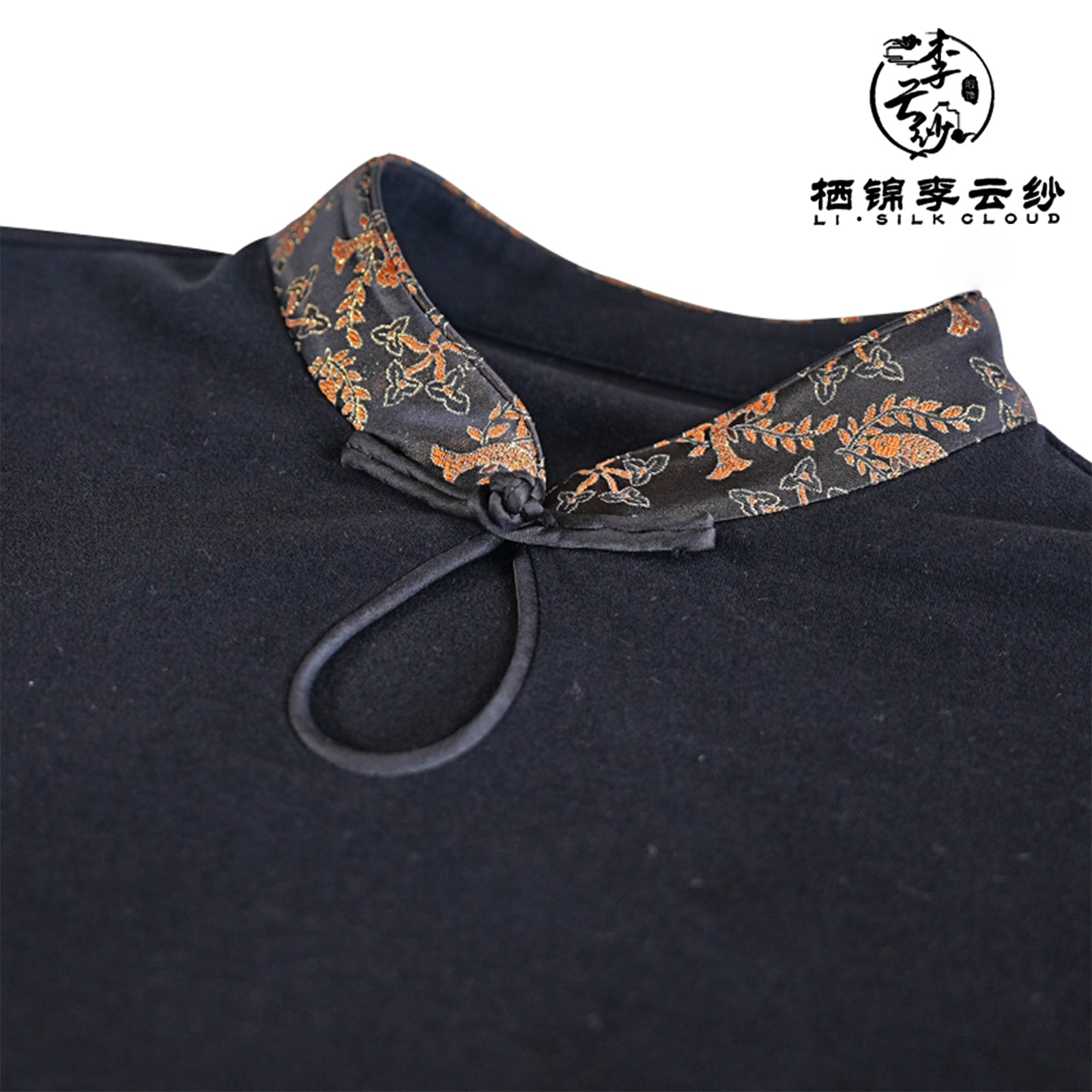 LI SILK CLOUD Top Stand Collar Draping Slim-fit Mulberry Silk Long Sleeve Office Blouse