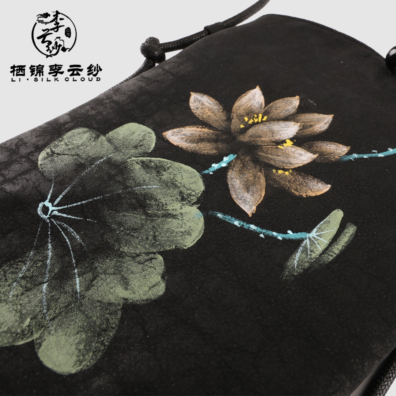Phone Bag，Chinese Style Versatile Mini Shoulder Bag Guangdong Black Pearl Gambiered Guangdong Gauze xiangyunsha