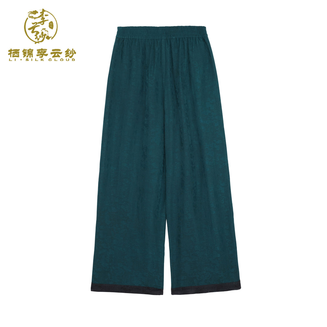Embroidered color-blocked casual pants|two-colorpatchwork& Hidden Pockets | Guangdong Black Pearl Gambiered Guangdong Gauze xiangyunsha