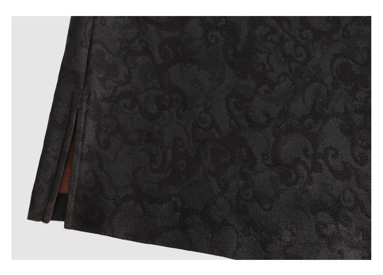 Vest - 100% Mulberry Silk, Loose Fit, Traditional Oriental Sleevele Guangdong Black Pearl Gambiered Guangdong Gauze xiangyunsha