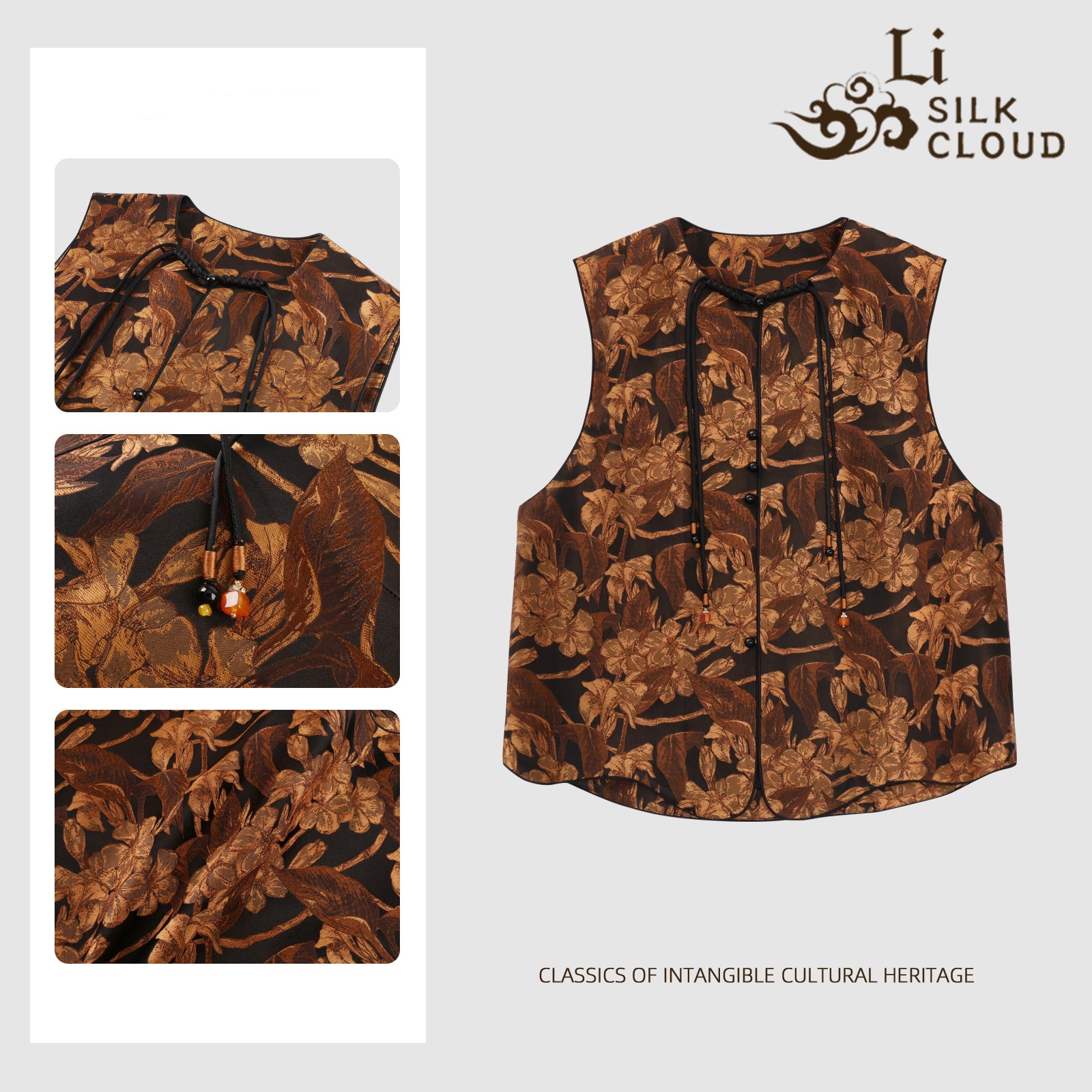 Guangdong Black Pearl Gambiered Guangdong Gauze xiangyunsha Coat, Silk Blend, Lightweight & Windproof, Neat Layers with Long-Sleeve Tees in Early Autumn