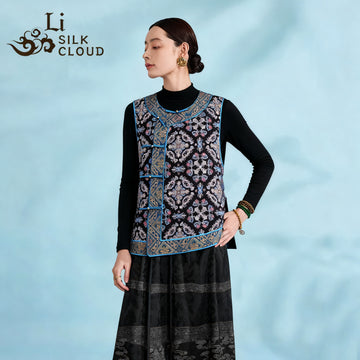 Guangdong Black Pearl Gambiered Guangdong Gauze xiangyunsha Silk Blend, Lightweight & Windproof, Neat Look with Long-Sleeve Tees for Early Autumn Layering