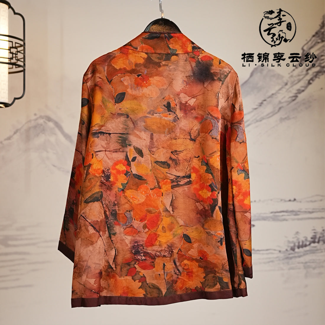 Outerwear，Soft Breathable Fabric, Elegant Casual Formal Coat Guangdong Black Pearl Gambiered Guangdong Gauze xiangyunsha