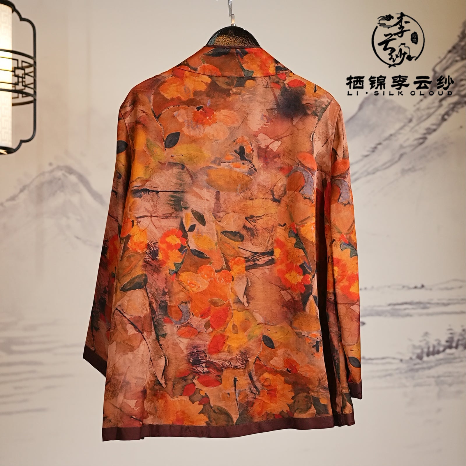 Outerwear，Soft Breathable Fabric, Elegant Casual Formal Coat Guangdong Black Pearl Gambiered Guangdong Gauze xiangyunsha