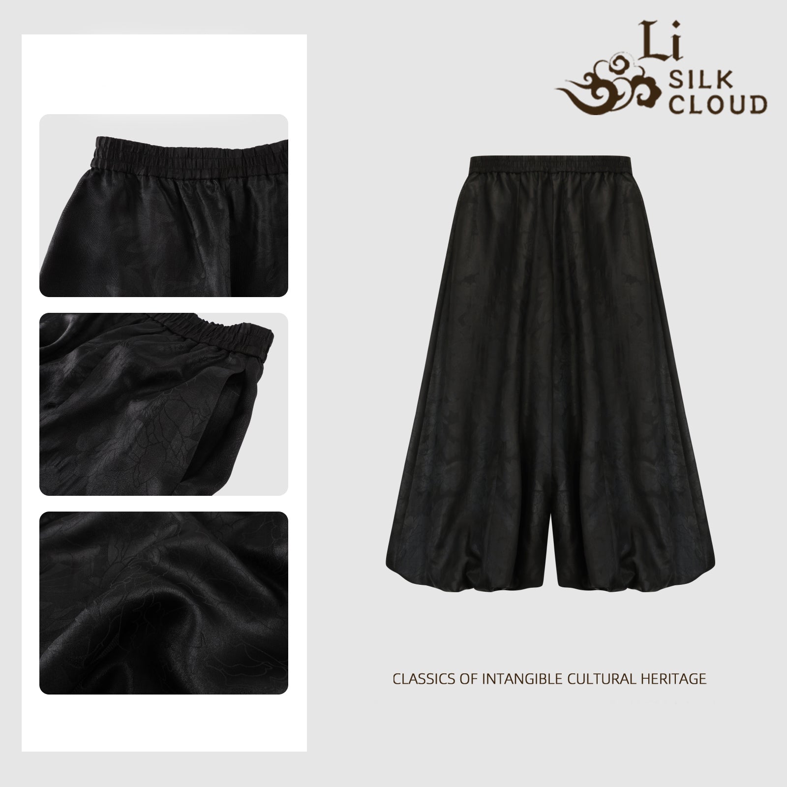 Pants, Silk Blend, Windproof & Non-Stuffy, Top Choice for Early Autumn Commute Guangdong Black Pearl Gambiered Guangdong Gauze xiangyunsha