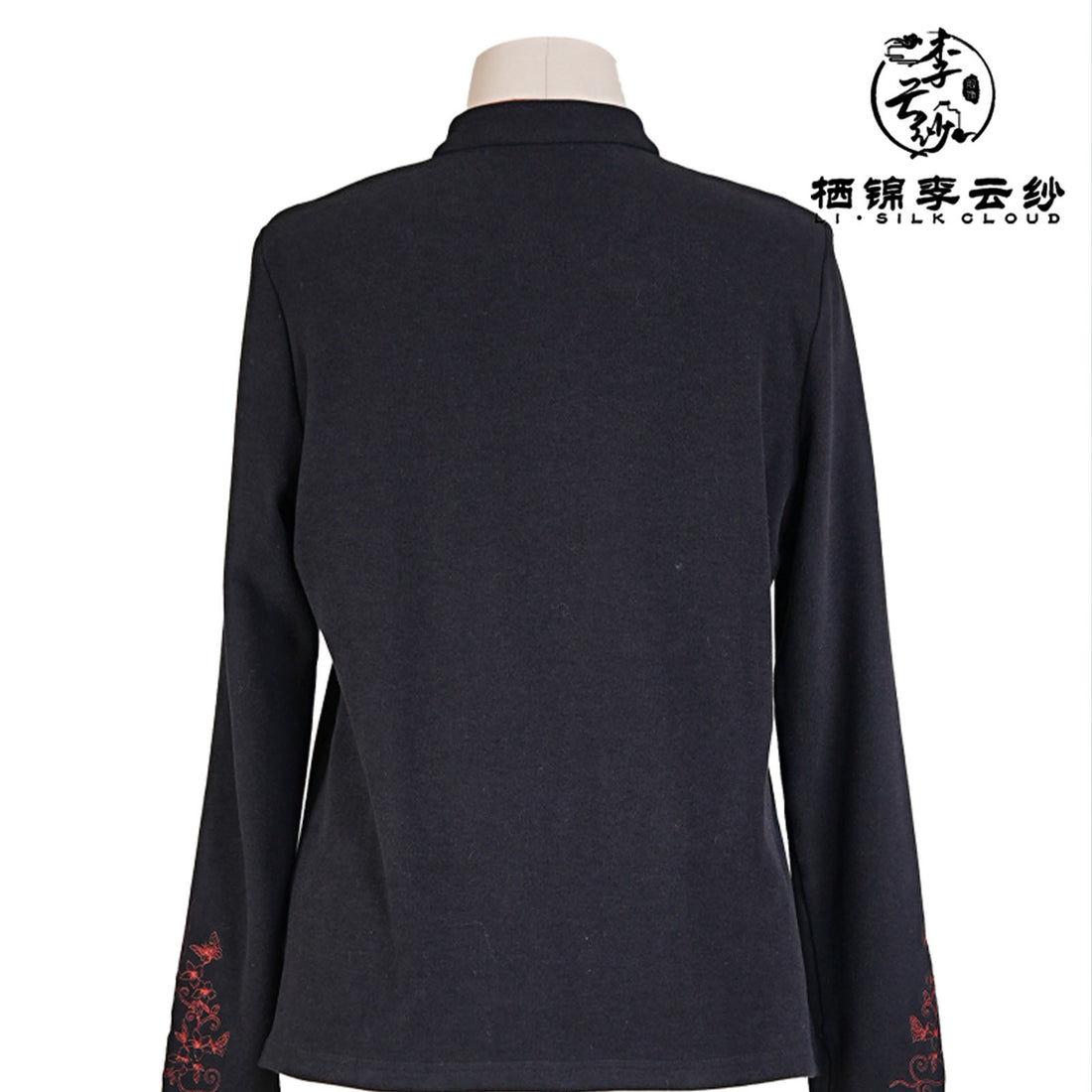 Long Sleeve Top，Classic Knot Buttons Oriental  Guangdong Black Pearl Gambiered Guangdong Gauze xiangyunsha