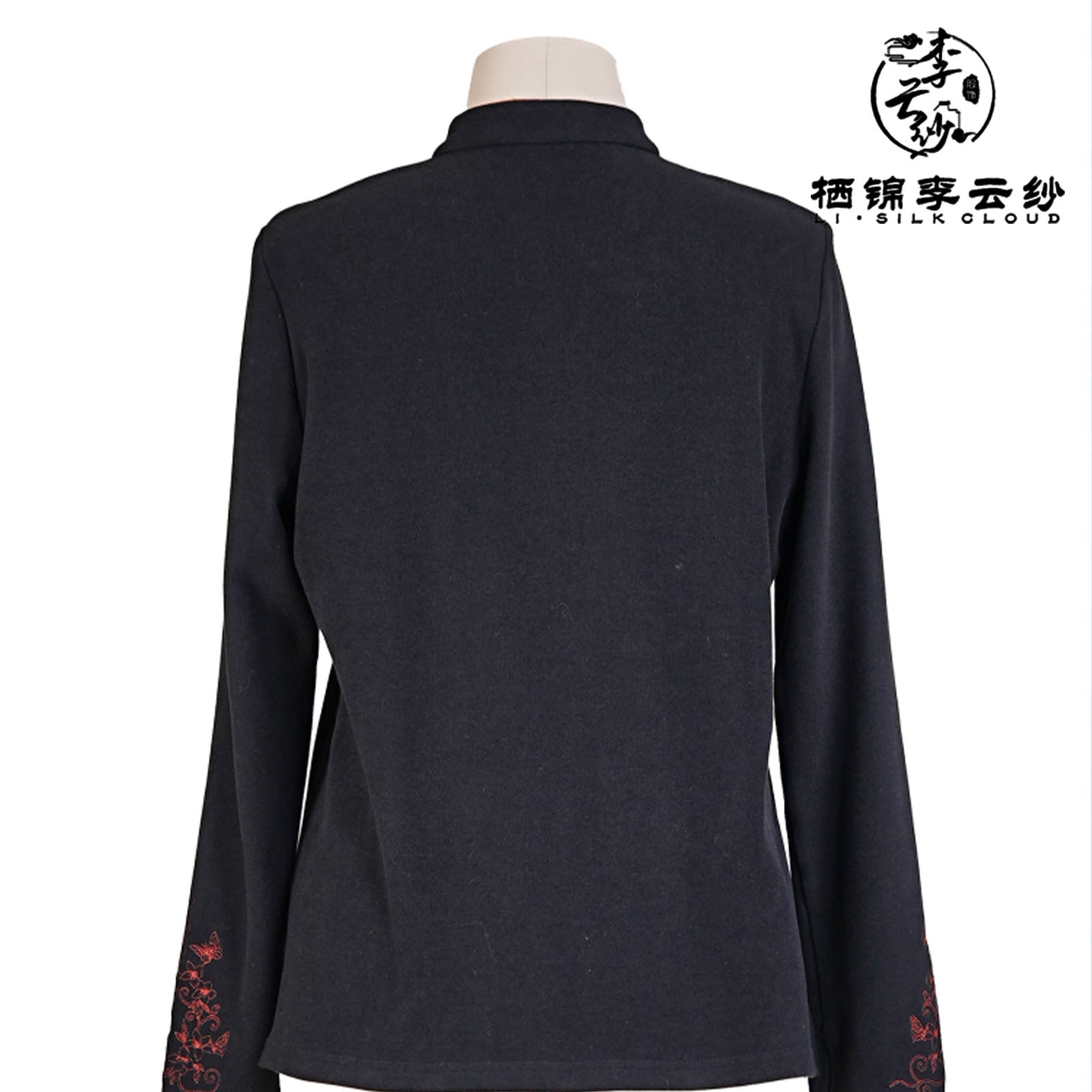 Long Sleeve Top，Classic Knot Buttons Oriental  Guangdong Black Pearl Gambiered Guangdong Gauze xiangyunsha