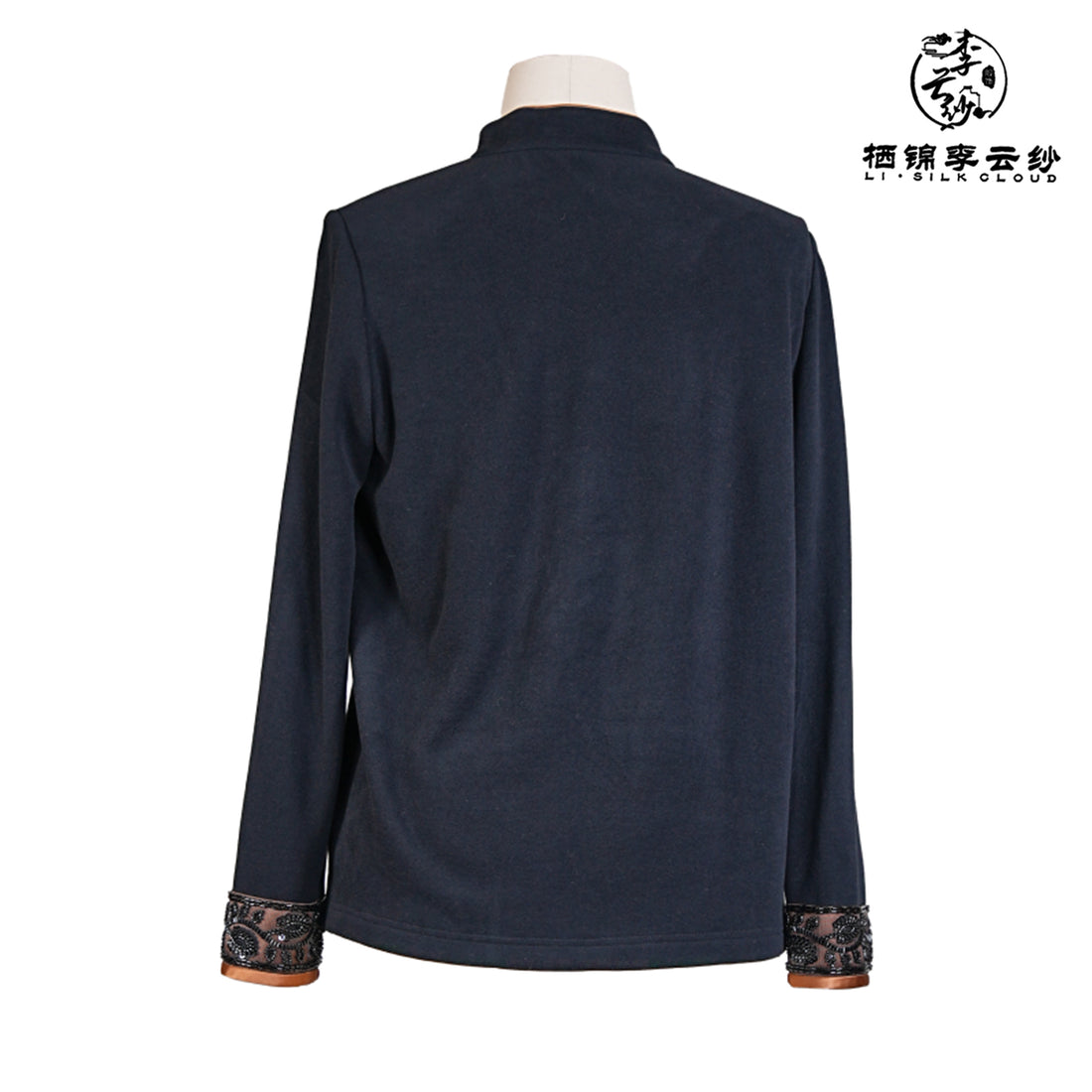Shirt， Long Sleeve, Thermal Cashmere Blend, Warm Winter Formal  Guangdong Black Pearl Gambiered Guangdong Gauze xiangyunsha