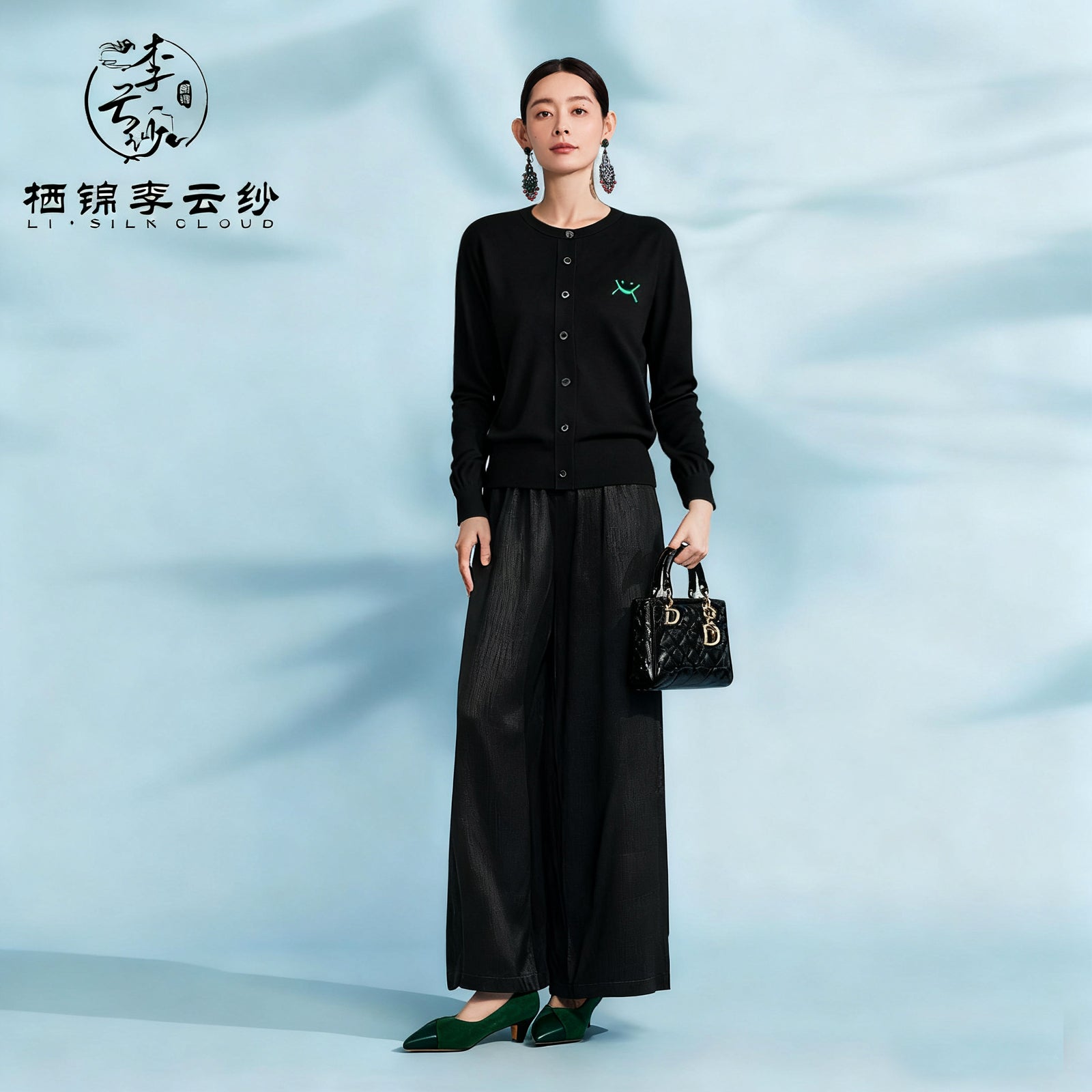 Guangdong Black Pearl Gambiered Guangdong Gauze xiangyunshaCoat, Warm Without Bulk for Autumn & Winter, Enhances Height & Proportion, Casual & Neat with Jeans