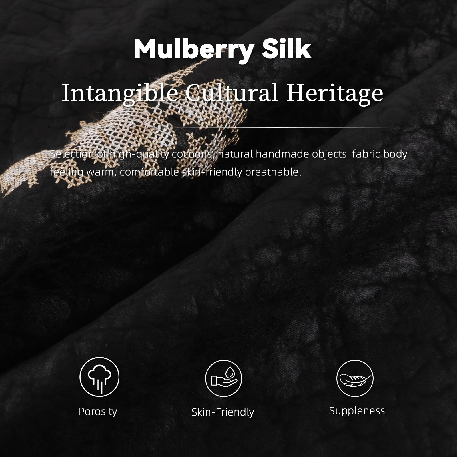 Guangdong Black Pearl Gambiered Guangdong Gauze xiangyunsha Dress, Silk Blend, High-Waisted for Longer Legs, Elegant for Early Autumn Outer Wear & Late Autumn Layering with Coats