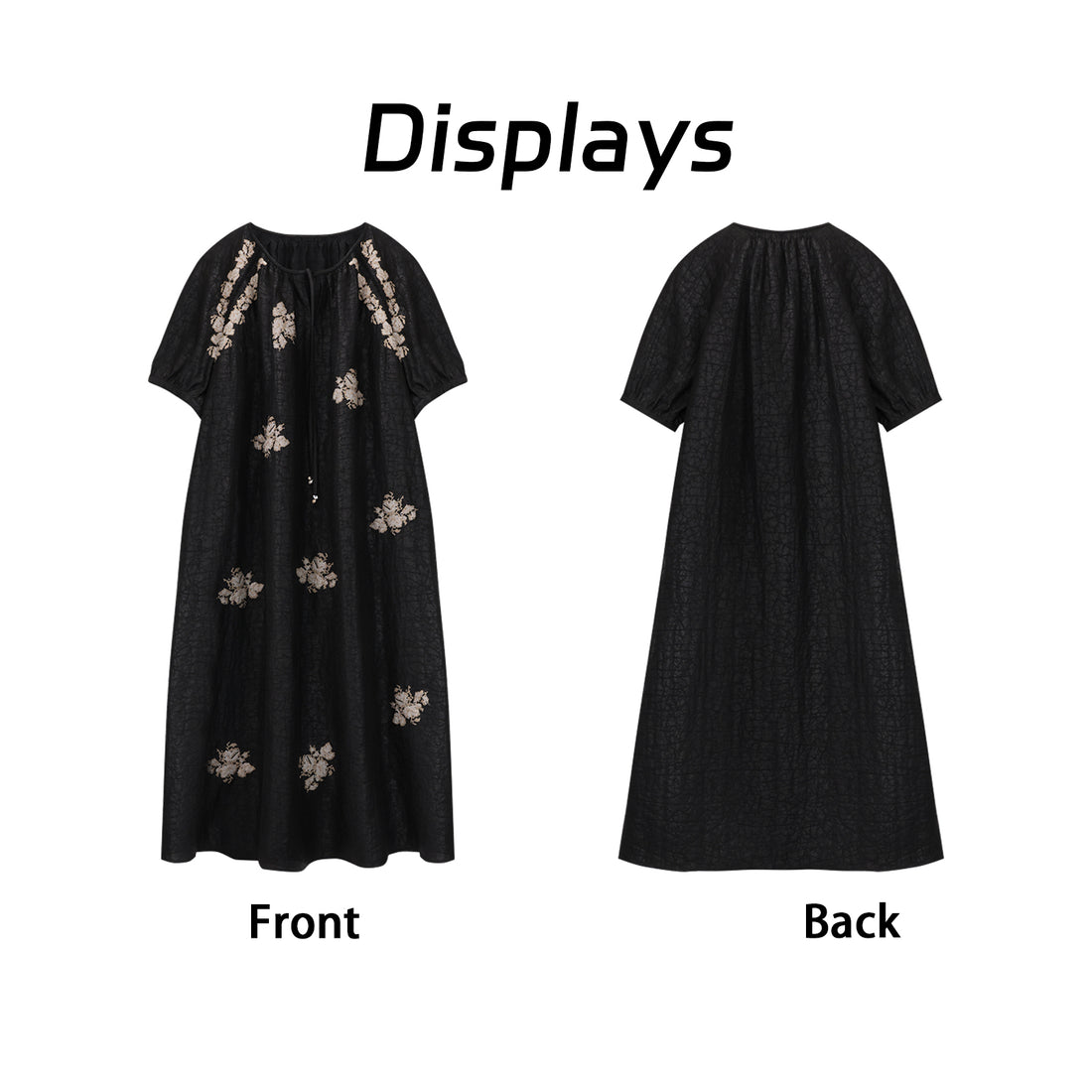 Guangdong Black Pearl Gambiered Guangdong Gauze xiangyunsha Dress, Silk Blend, High-Waisted for Longer Legs, Elegant for Early Autumn Outer Wear & Late Autumn Layering with Coats