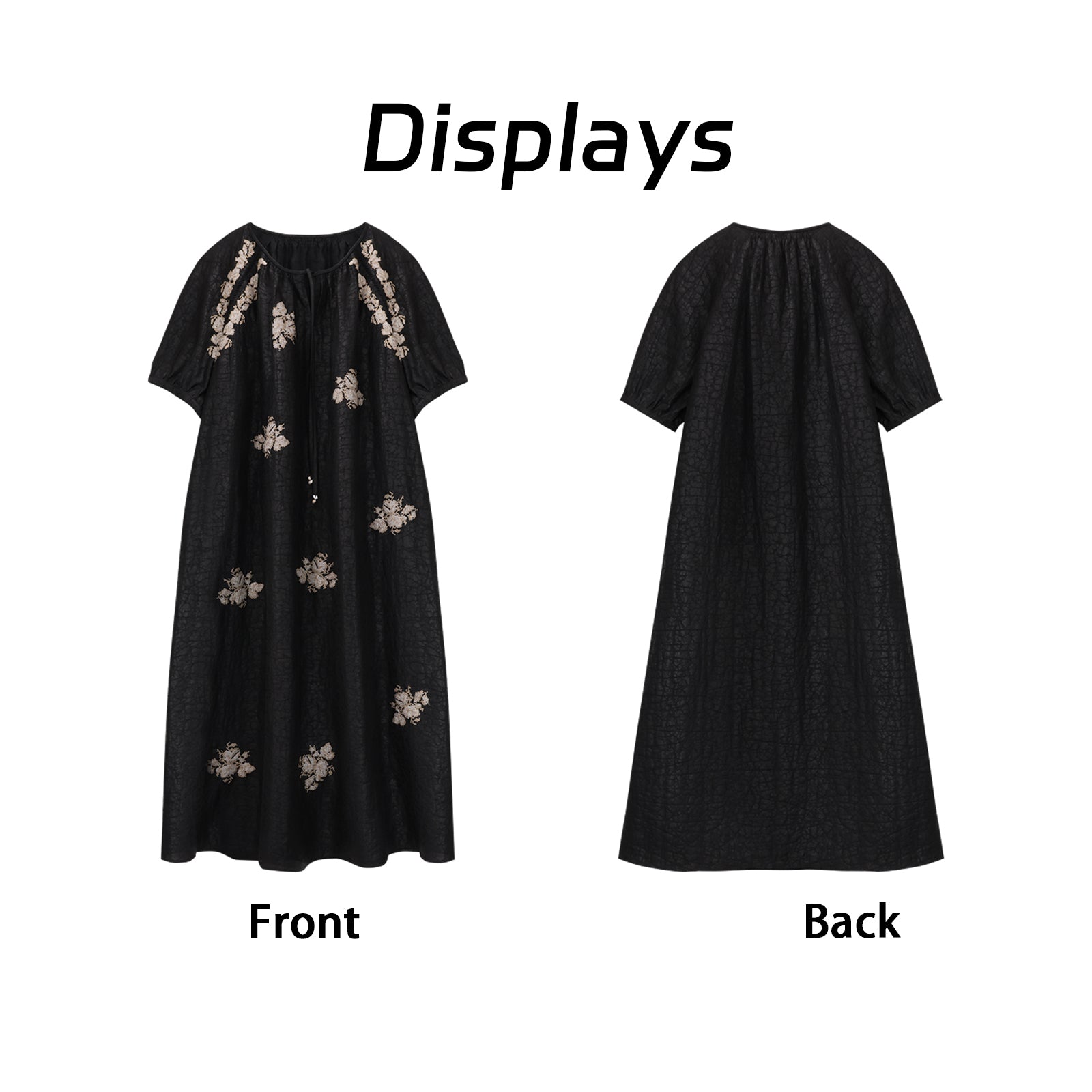 Guangdong Black Pearl Gambiered Guangdong Gauze xiangyunsha Dress, Silk Blend, High-Waisted for Longer Legs, Elegant for Early Autumn Outer Wear & Late Autumn Layering with Coats