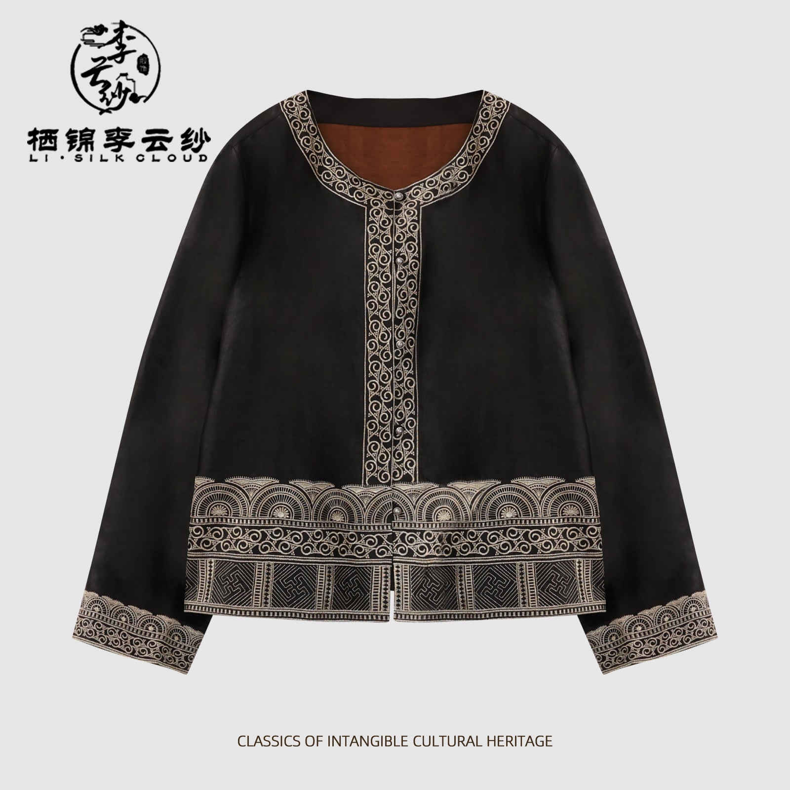 Guangdong Black Pearl Gambiered Guangdong Gauze xiangyunsha  Coat, Silk Blend, Lightweight & Windproof, Elegant with Dresses in Early Autumn, No Height Crushing