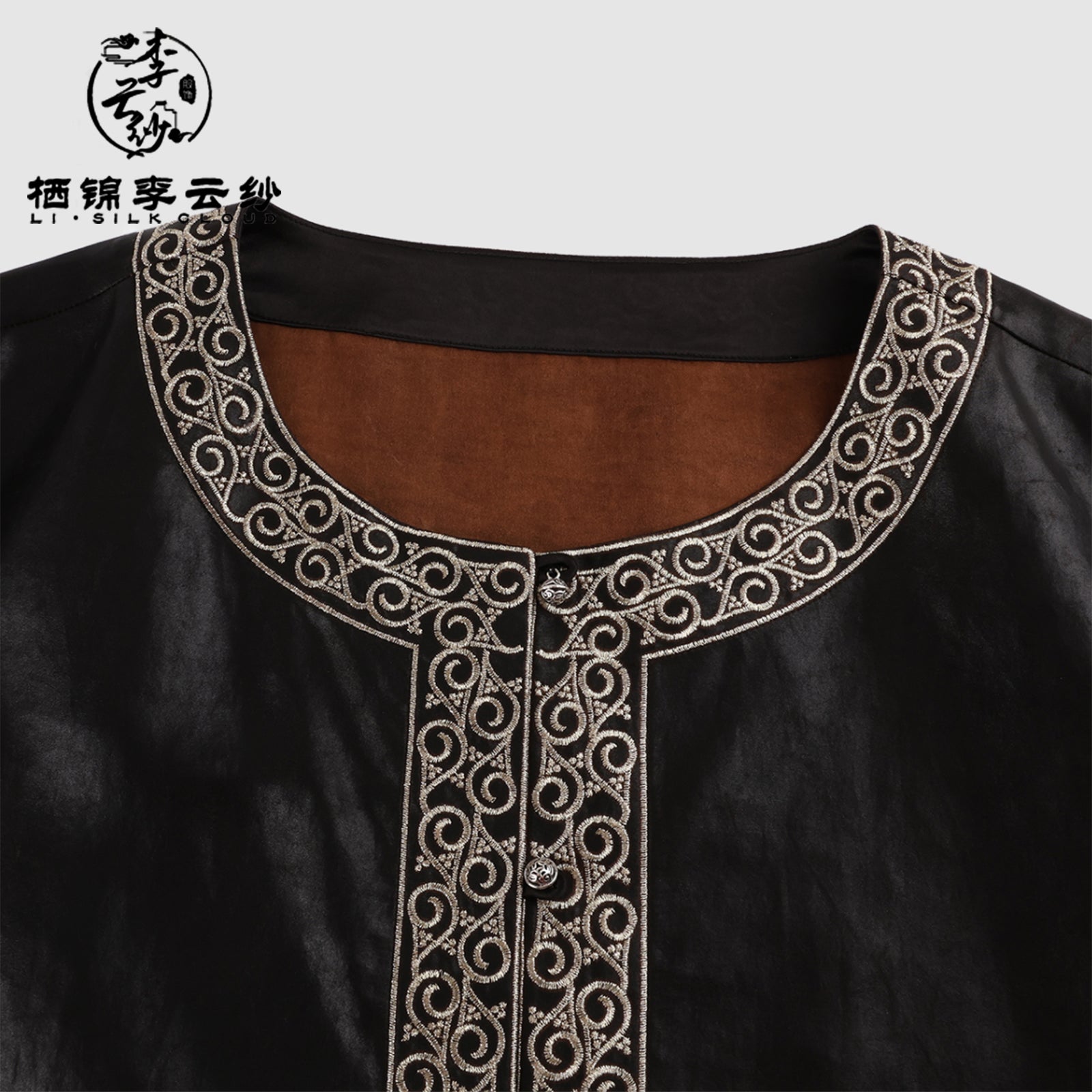 Guangdong Black Pearl Gambiered Guangdong Gauze xiangyunsha  Coat, Silk Blend, Lightweight & Windproof, Elegant with Dresses in Early Autumn, No Height Crushing