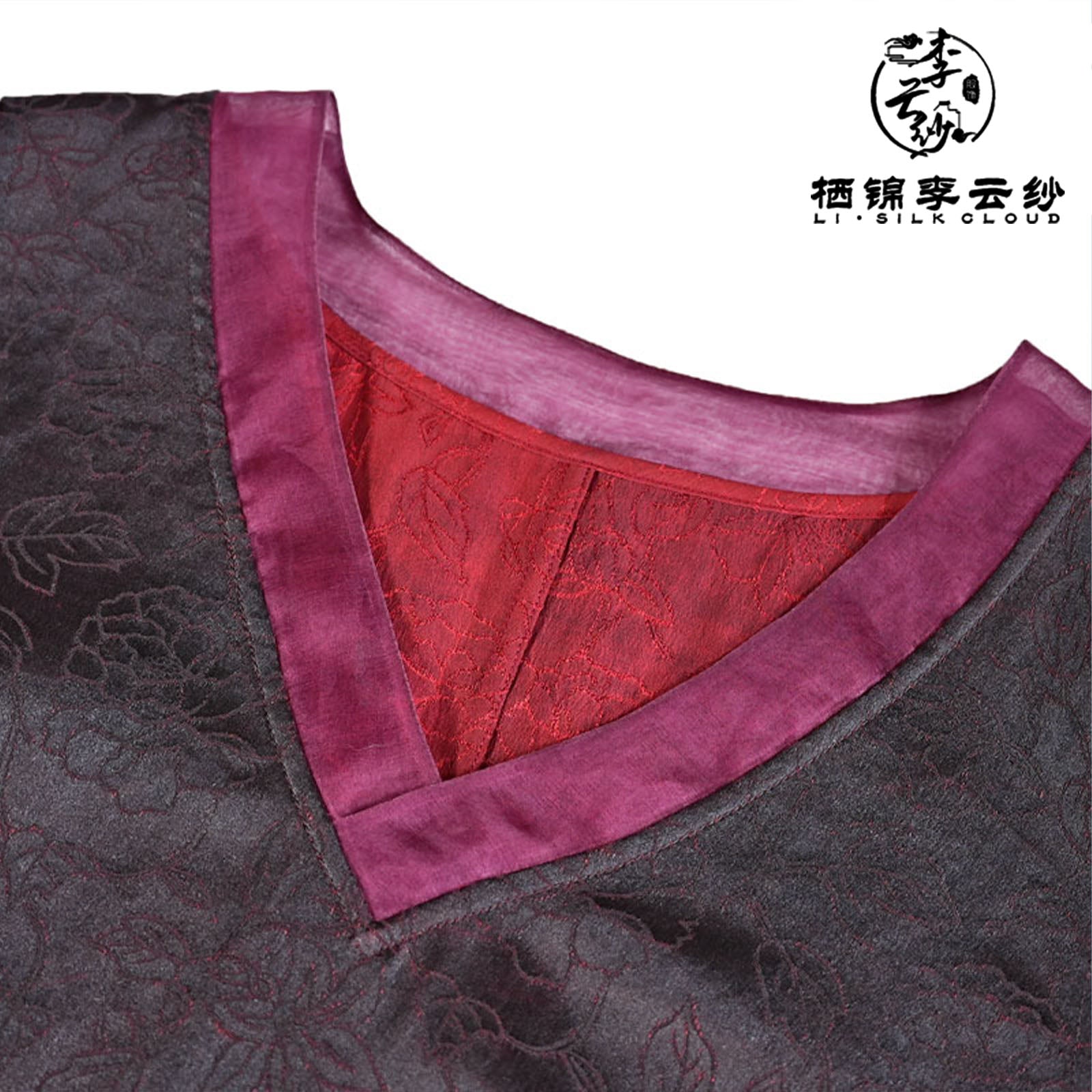V-Neck Camisole Top ，Elegant Sleeveless Blouse, Oriental Silk Vest Guangdong Black Pearl Gambiered Guangdong Gauze xiangyunsha