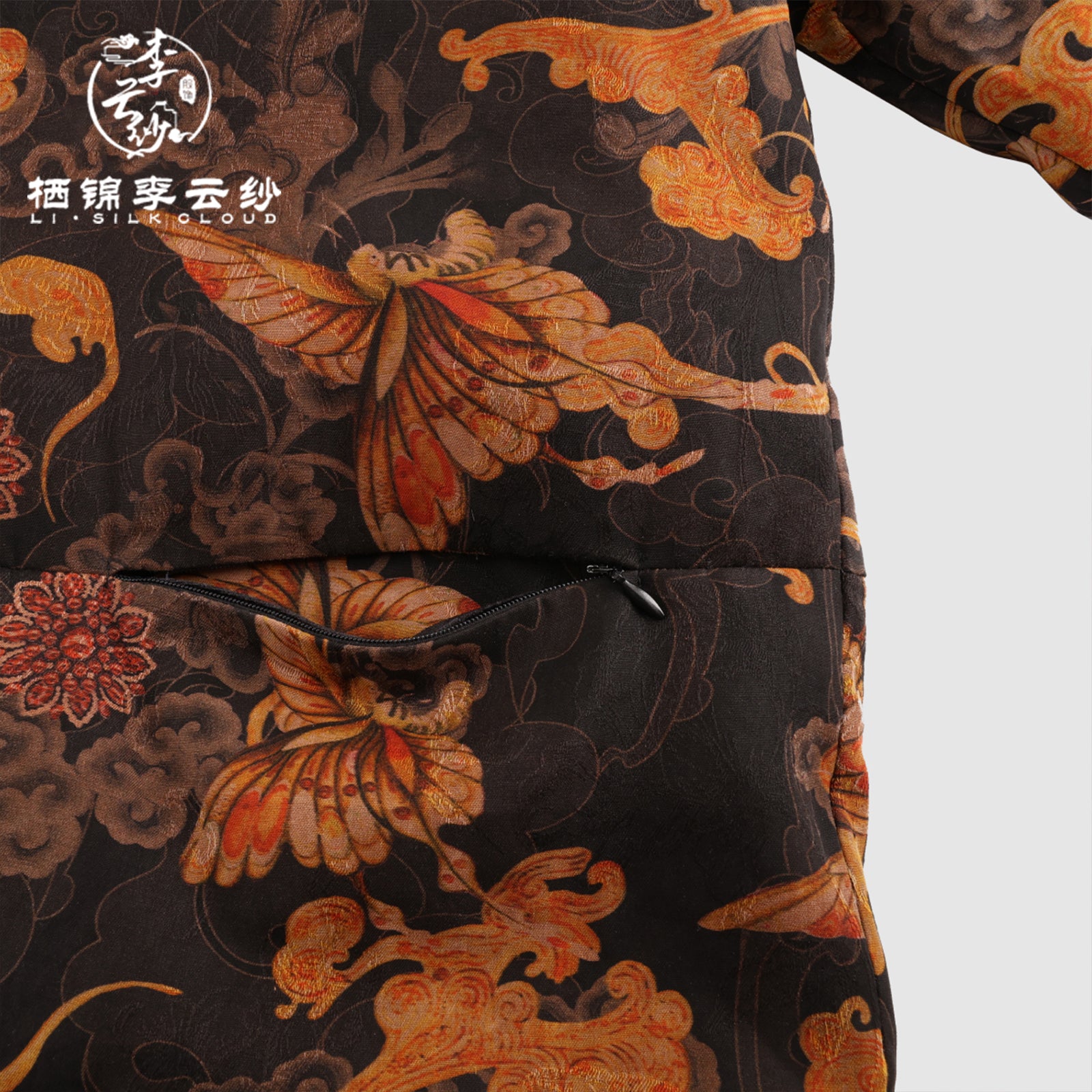 Coat, Silk Base, 90% White Goose Down, Must-Have for Early Autumn Layering Guangdong Black Pearl Gambiered Guangdong Gauze xiangyunsha