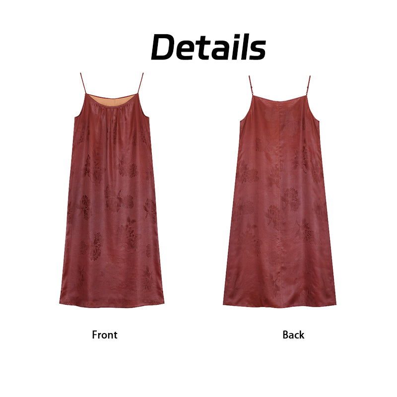 Dress，100% Mulberry Silk, Floral Print, Comfortable Oriental Silk Guangdong Black Pearl Gambiered Guangdong Gauze xiangyunsha