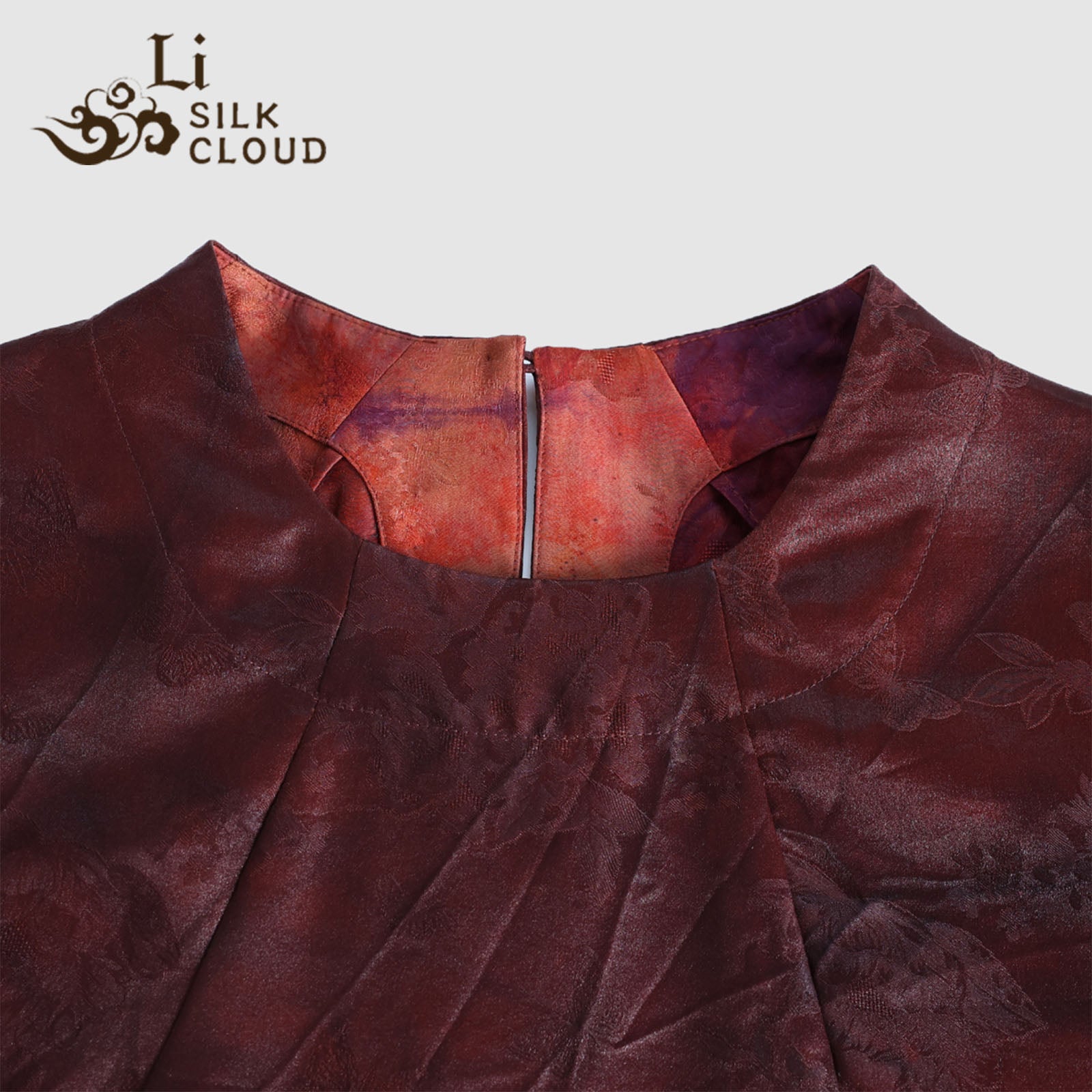 Short-Sleeve Top - Elegant Oriental Silk Blouse, Comfortable Daily Guangdong Black Pearl Gambiered Guangdong Gauze xiangyunsha