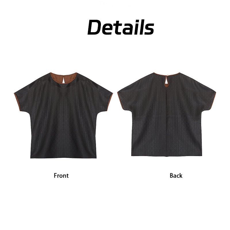 Xiangyunsha casual Top | Silent Black Micro-silhouette tailoring Guangdong Black Pearl Gambiered Guangdong Gauze xiangyunsha