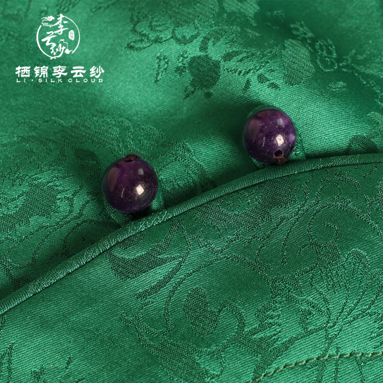 Short Sleeve Blouse Comfortable Breathable, Oriental Style Top Guangdong Black Pearl Gambiered Guangdong Gauze xiangyunsha