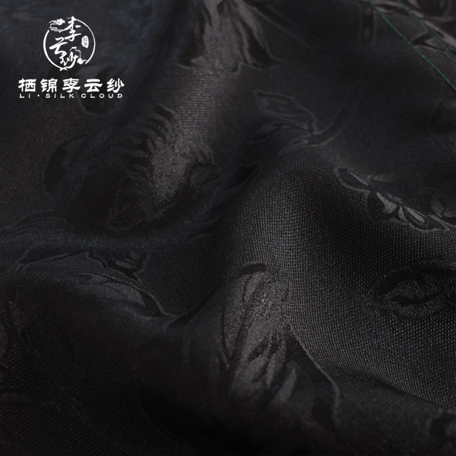 Dress，100% Mulberry Silk, Elegant Traditional Oriental Design Guangdong Black Pearl Gambiered Guangdong Gauze xiangyunsha