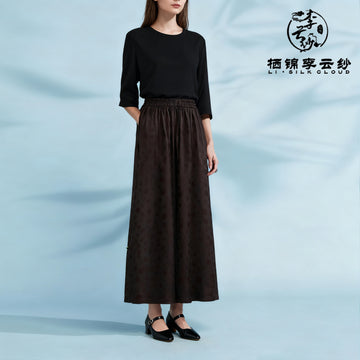 Xiangyunsha Skirt . Vintage Silhouette Guangdong Black Pearl Gambiered Guangdong Gauze xiangyunsha