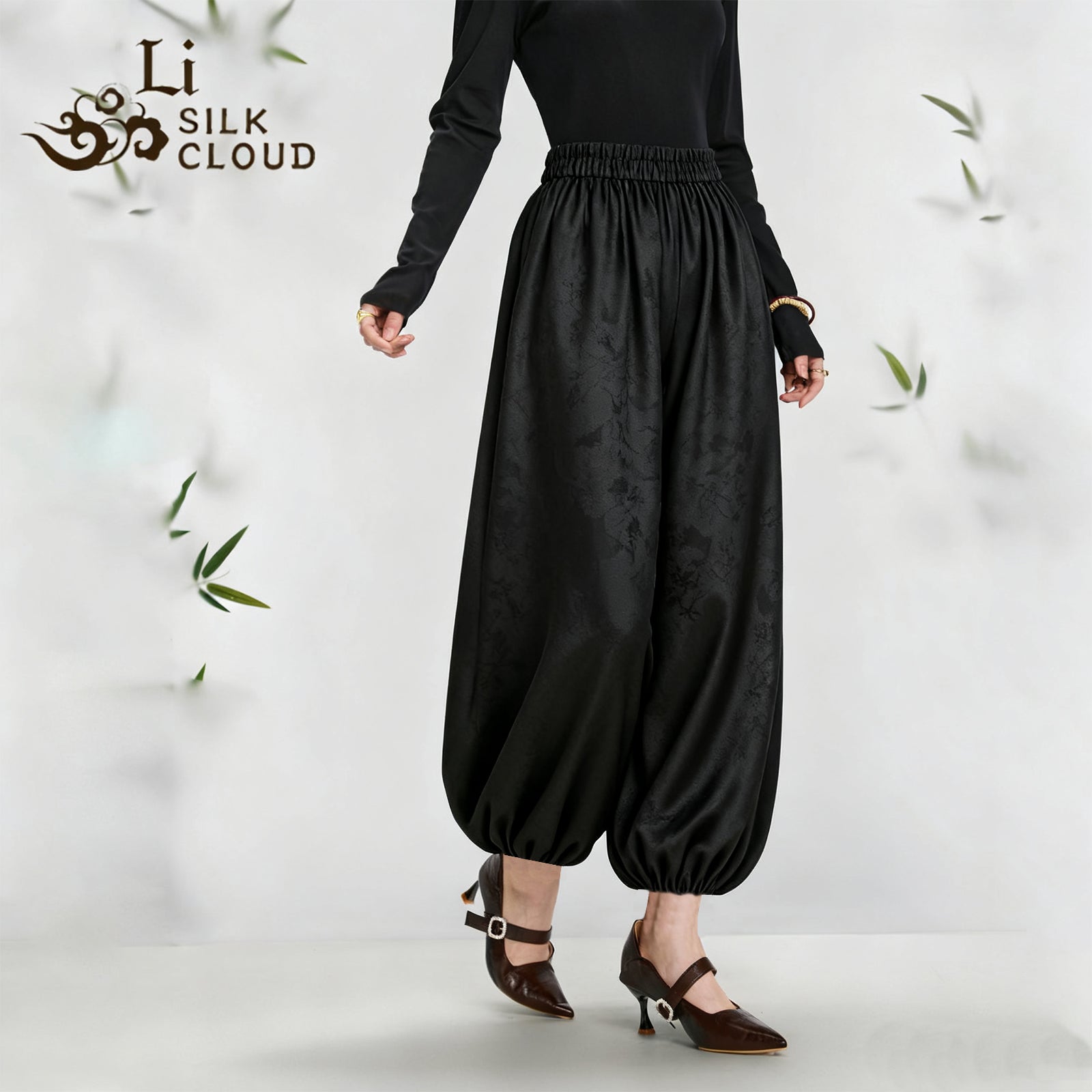 Pants, Silk Blend, Windproof & Non-Stuffy, Top Choice for Early Autumn Commute Guangdong Black Pearl Gambiered Guangdong Gauze xiangyunsha