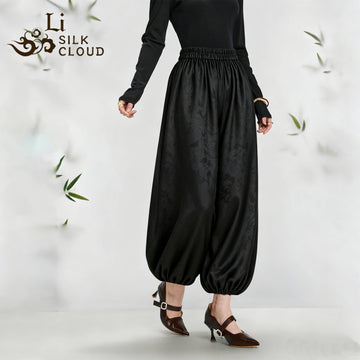 Pants, Silk Blend, Windproof & Non-Stuffy, Top Choice for Early Autumn Commute Guangdong Black Pearl Gambiered Guangdong Gauze xiangyunsha