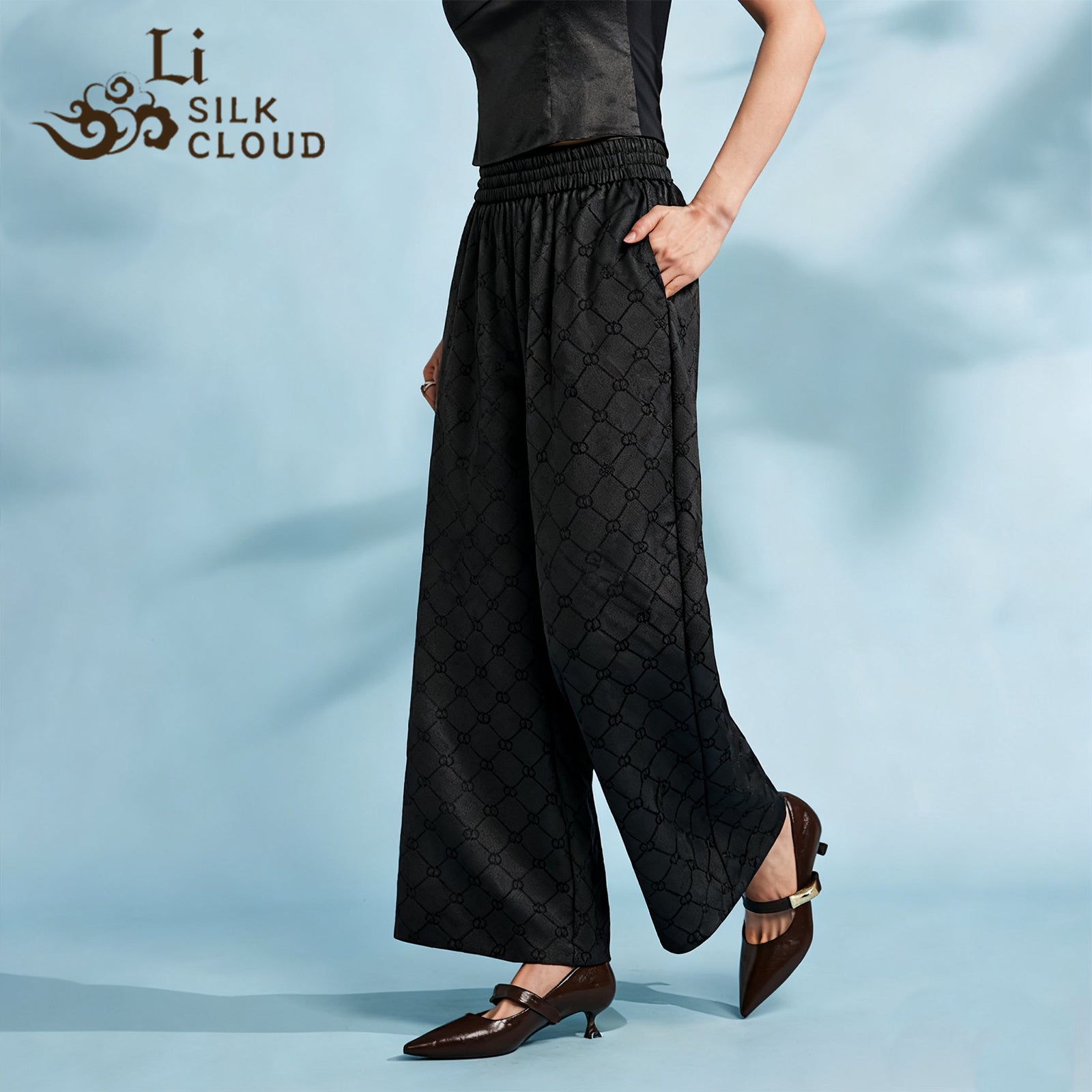 Pants, Silk Blend, Windproof & Non-Stuffy, Top Choice for Early Autumn Commute Guangdong Black Pearl Gambiered Guangdong Gauze xiangyunsha