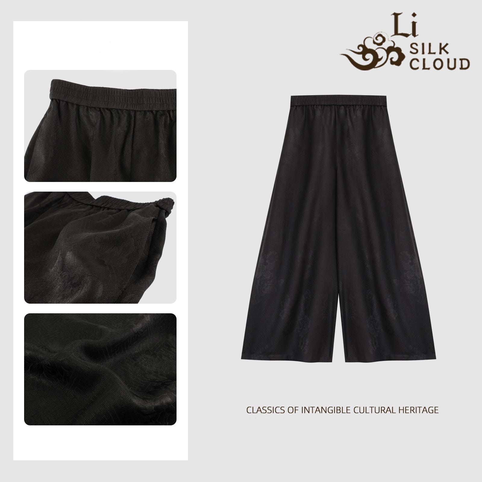 Pants, Silk Blend, Windproof & Non-Stuffy, Top Choice for Early Autumn Commute Guangdong Black Pearl Gambiered Guangdong Gauze xiangyunsha