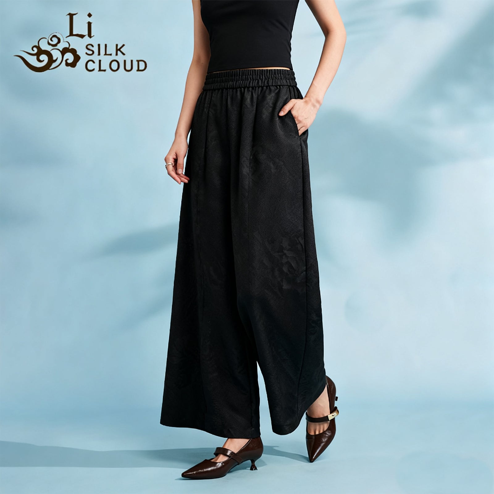 Pants, Silk Blend, Windproof & Non-Stuffy, Top Choice for Early Autumn Commute Guangdong Black Pearl Gambiered Guangdong Gauze xiangyunsha