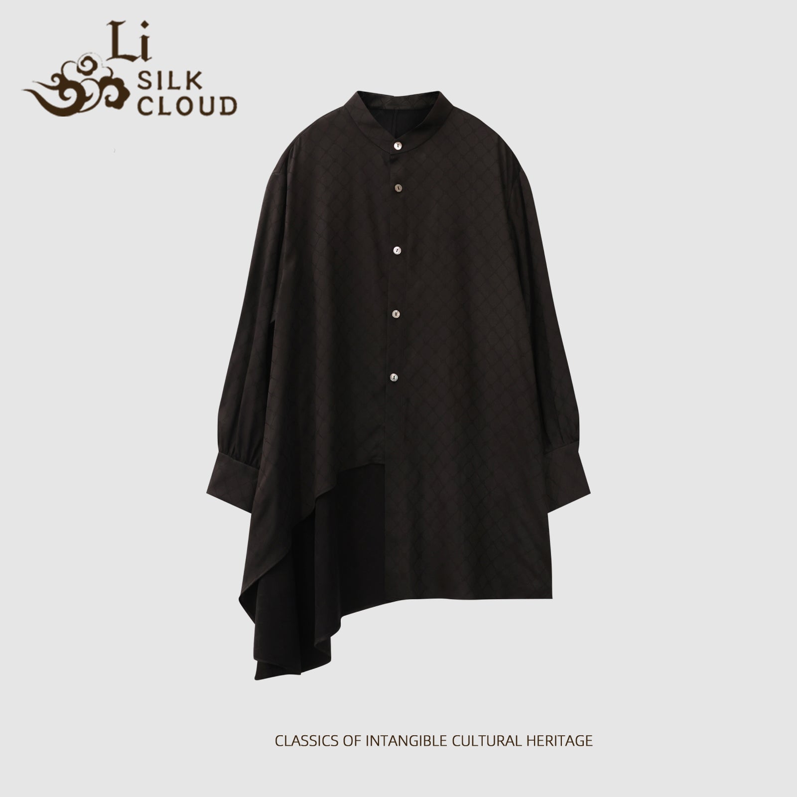 Top, Natural Tuberose Dye, Retro & Elegant Guangdong Black Pearl Gambiered Guangdong Gauze xiangyunsha