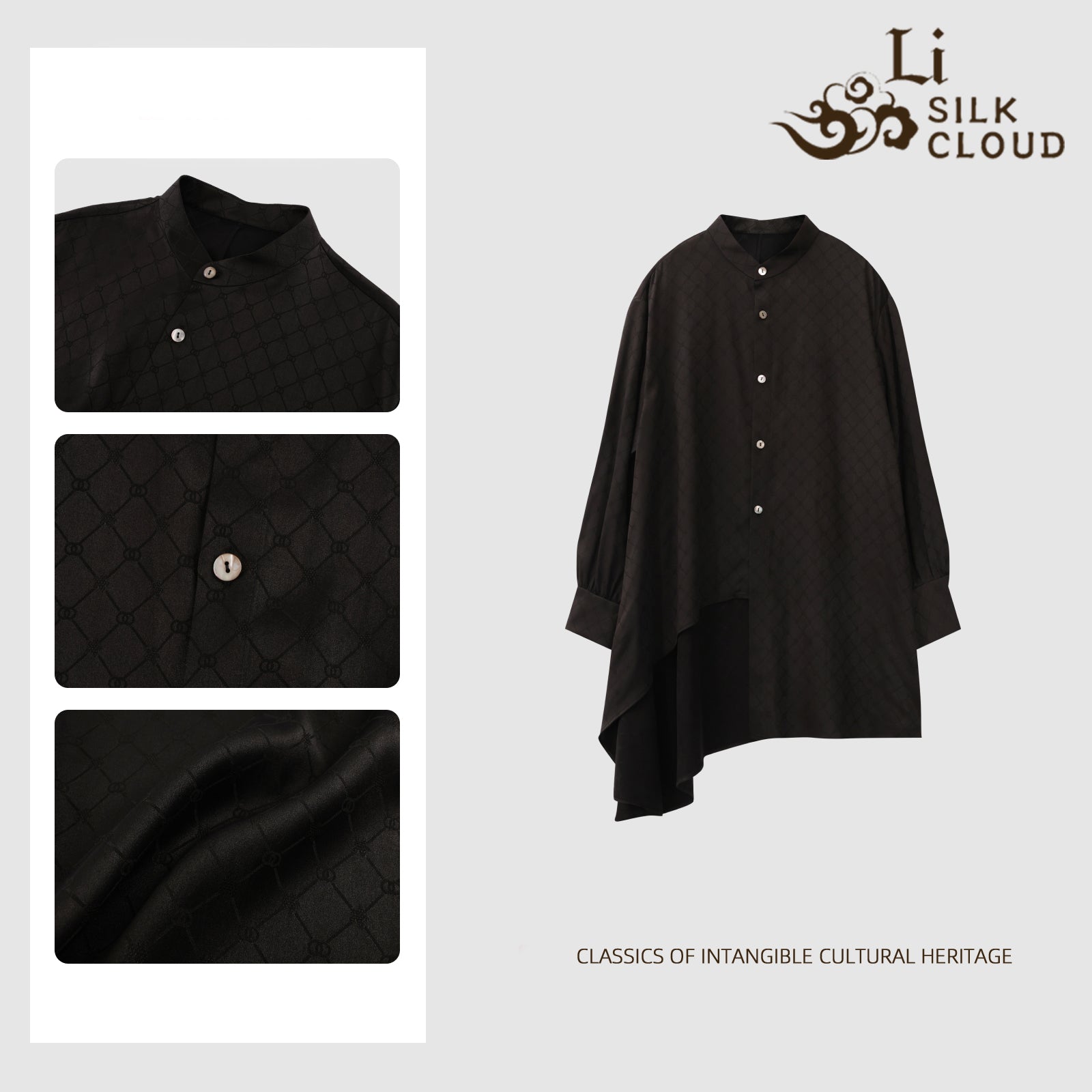 Top, Natural Tuberose Dye, Retro & Elegant Guangdong Black Pearl Gambiered Guangdong Gauze xiangyunsha