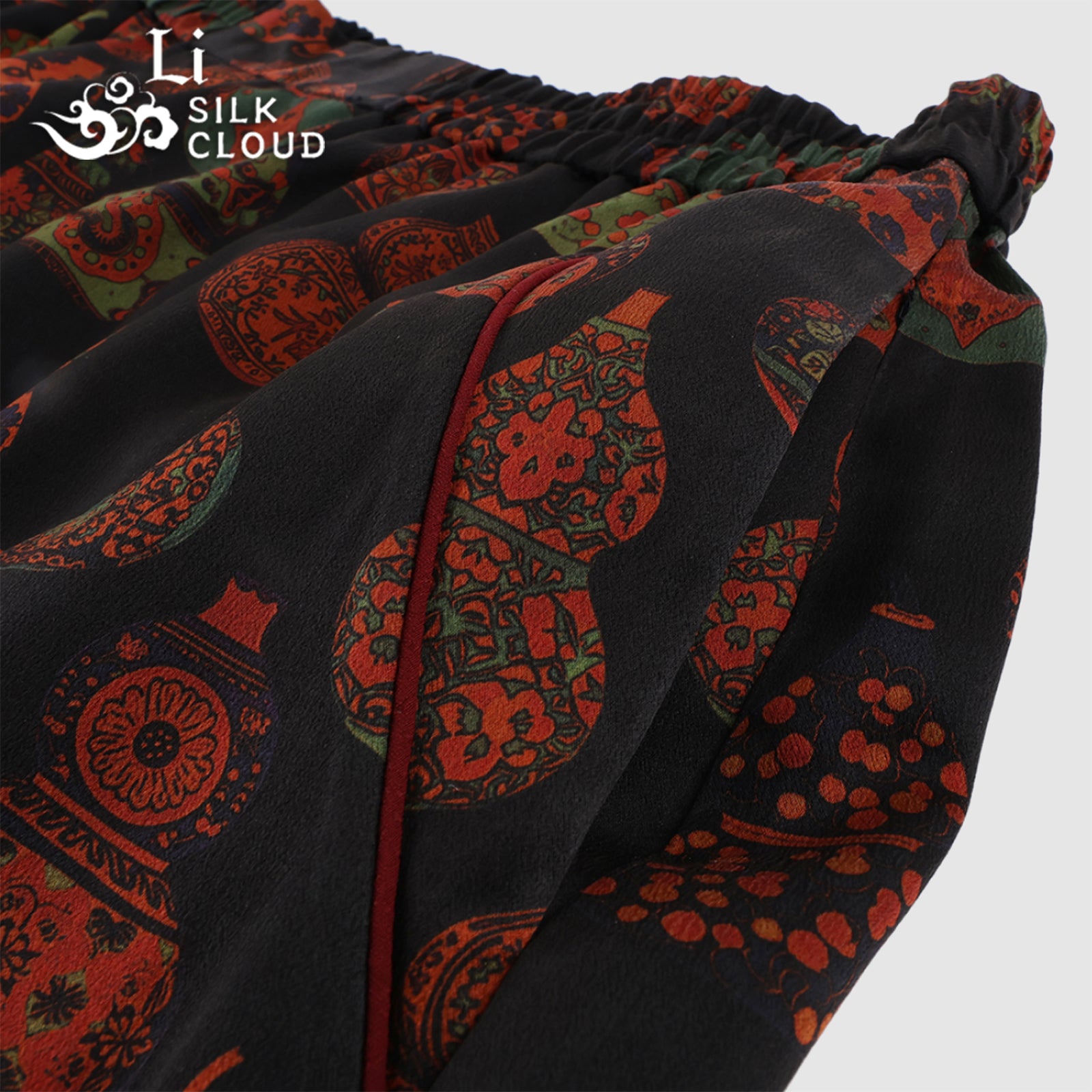 Pants, Natural Tuberose Dye, Slimming & Leg-Lengthening, Easy to Match with Tops Guangdong Black Pearl Gambiered Guangdong Gauze xiangyunsha