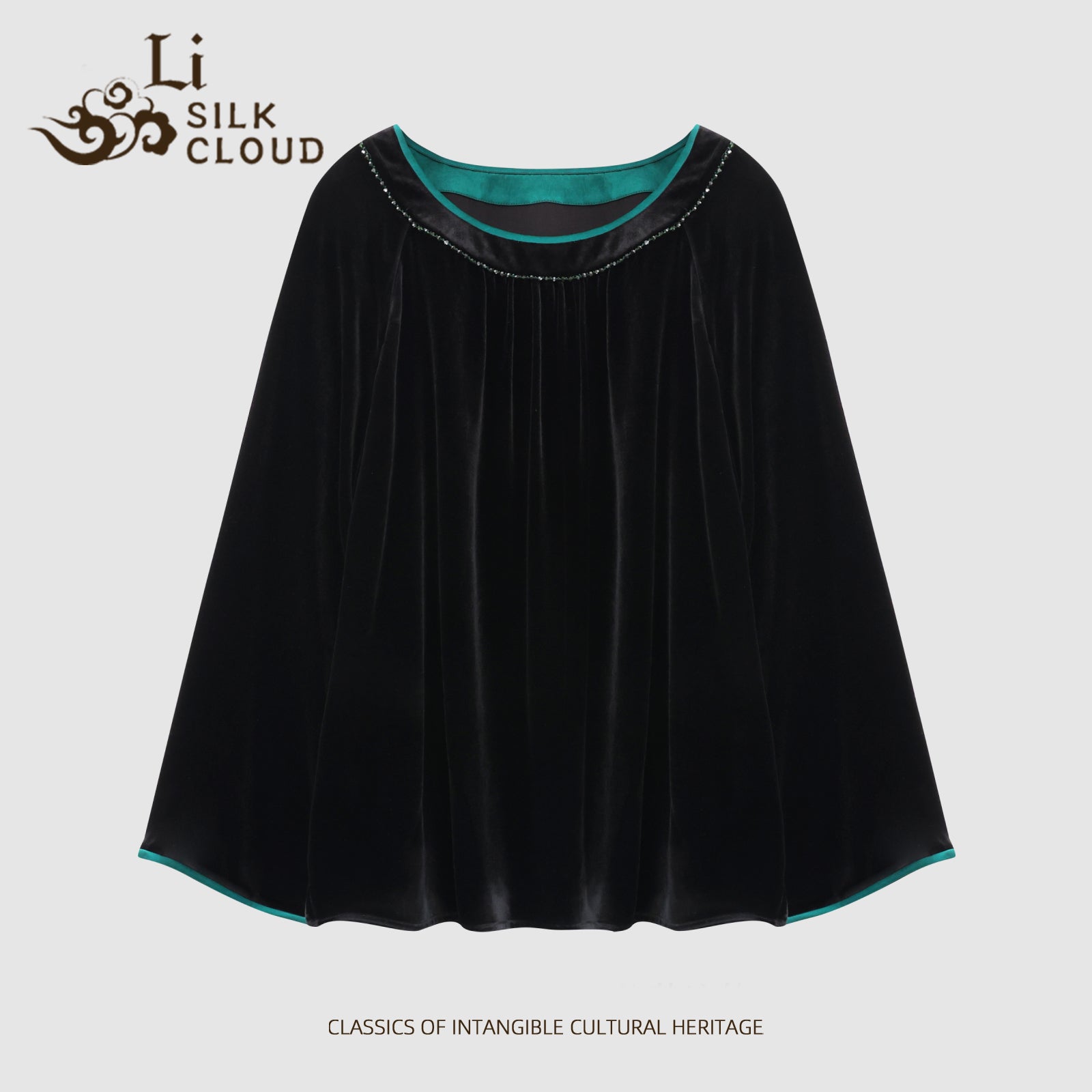 Top, Silk Blend, Windproof & Breathable, Layering Style for Early Autumn Commute Guangdong Black Pearl Gambiered Guangdong Gauze xiangyunsha