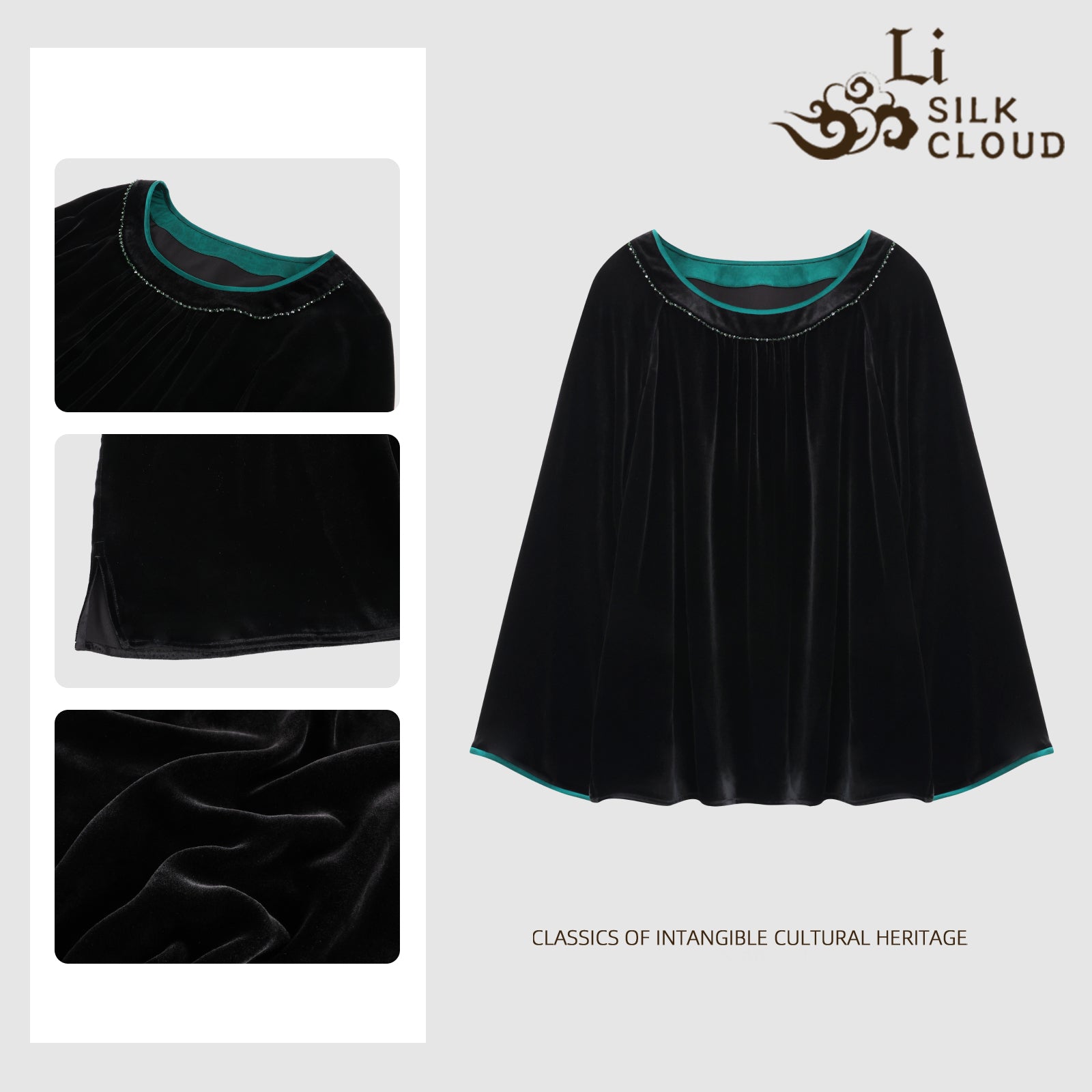 Top, Silk Blend, Windproof & Breathable, Layering Style for Early Autumn Commute Guangdong Black Pearl Gambiered Guangdong Gauze xiangyunsha