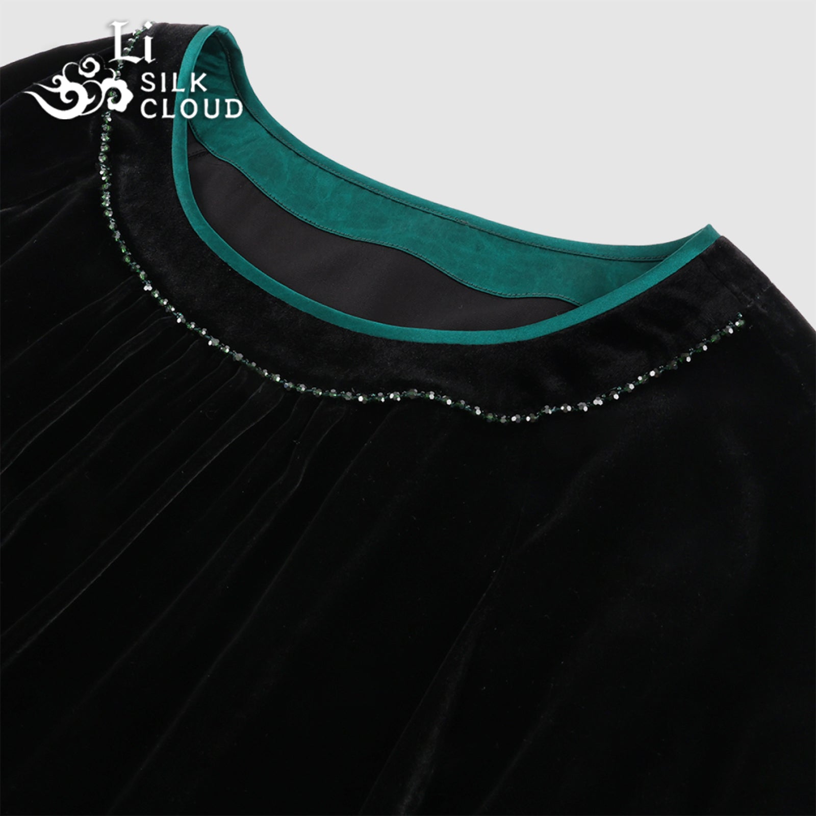 Top, Silk Blend, Windproof & Breathable, Layering Style for Early Autumn Commute Guangdong Black Pearl Gambiered Guangdong Gauze xiangyunsha