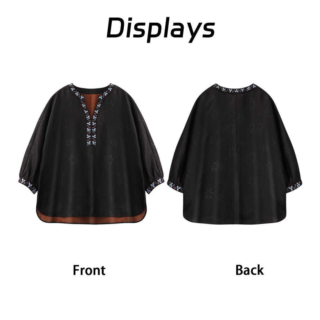 Top, Natural Tuberose Dye, Retro & Elegant Guangdong Black Pearl Gambiered Guangdong Gauze xiangyunsha