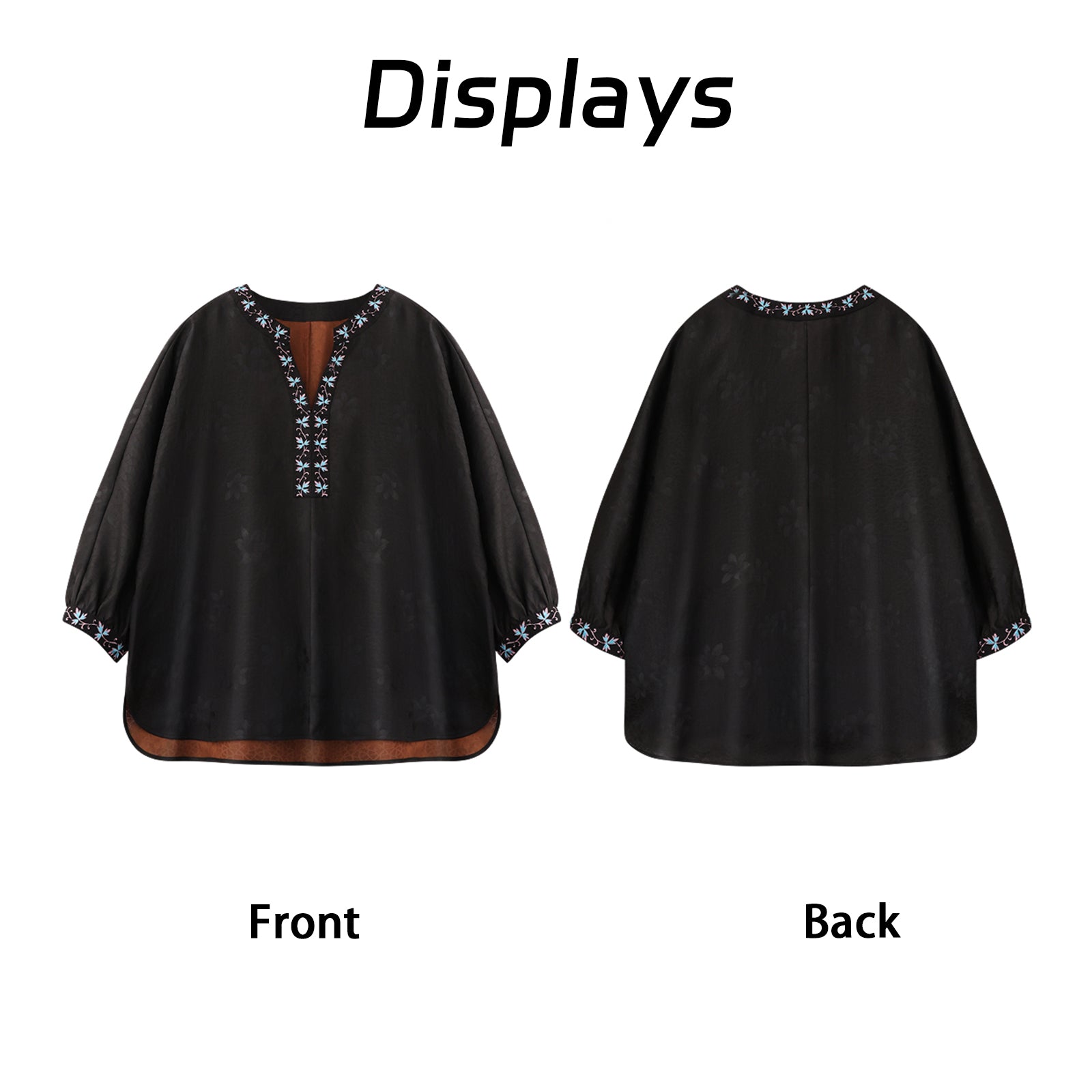 Top, Natural Tuberose Dye, Retro & Elegant Guangdong Black Pearl Gambiered Guangdong Gauze xiangyunsha