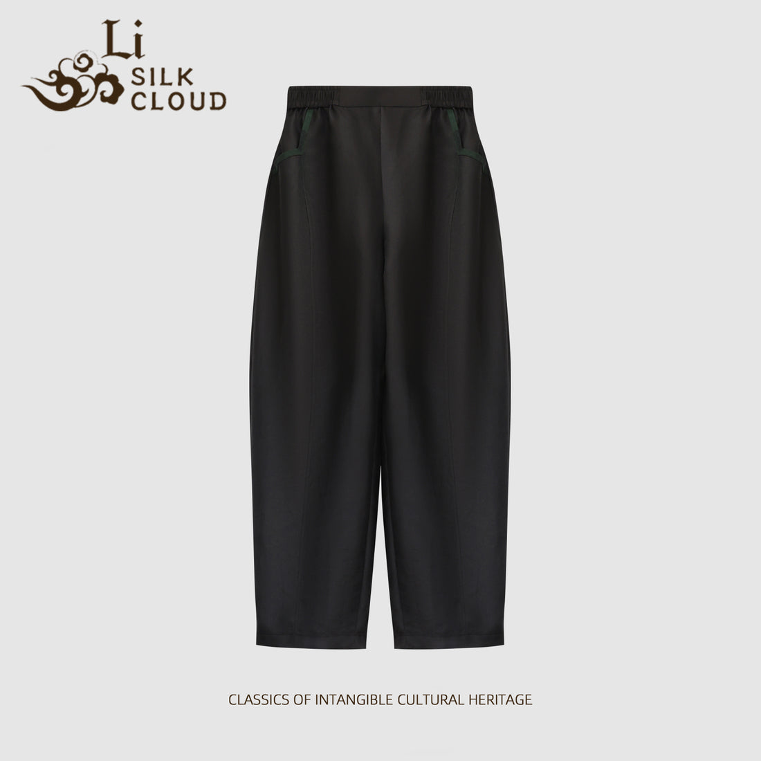 Pants, Plant-Dyed Eco-Fabric, Neat Cutting, Taller Look with Ankles Exposed in Early Autumn Guangdong Black Pearl Gambiered Guangdong Gauze xiangyunsha