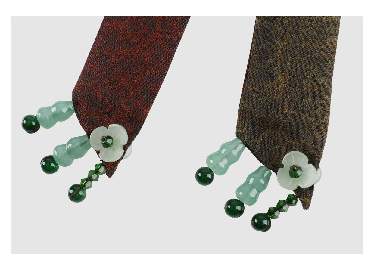 Dress, Silk Blend, Natural Tuberose Dye, Retro Waist-Cinching for Elegance Guangdong Black Pearl Gambiered Guangdong Gauze xiangyunsha