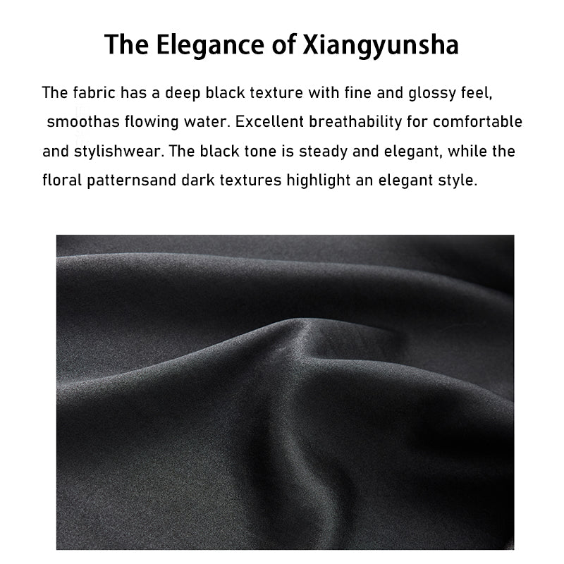 LI SILK CLOUD Women's Black Silk Xiangyunsha Slip Dress - Traditional Dyeing Craft, Stylish Camisole Design