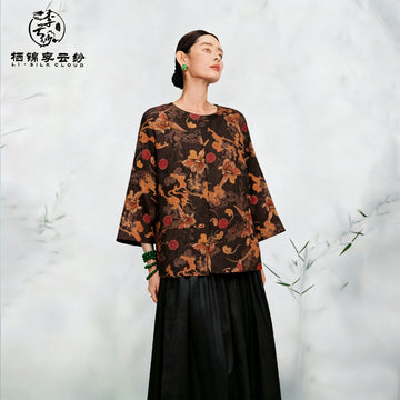 Coat, Silk Base, 90% White Goose Down, Must-Have for Early Autumn Layering Guangdong Black Pearl Gambiered Guangdong Gauze xiangyunsha