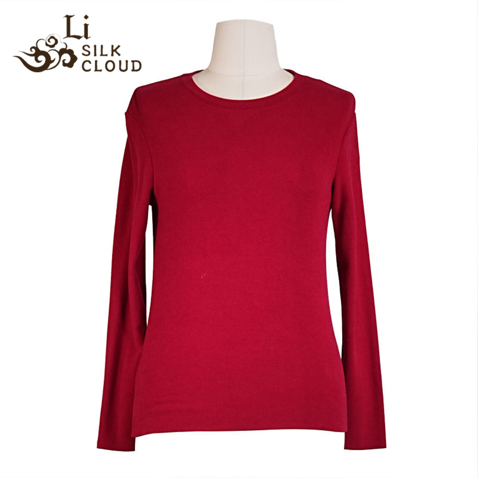 LI SILK CLOUD Women's Winter Warm Cotton T-Shirt - Long Sleeve, Soft Cotton Fabric & Cozy Textur